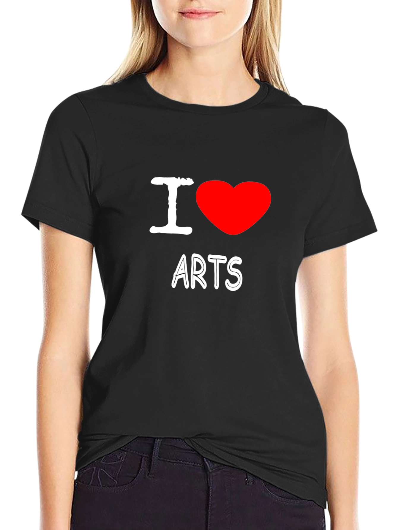Black I Love Arts Graphic T-Shirt view 2