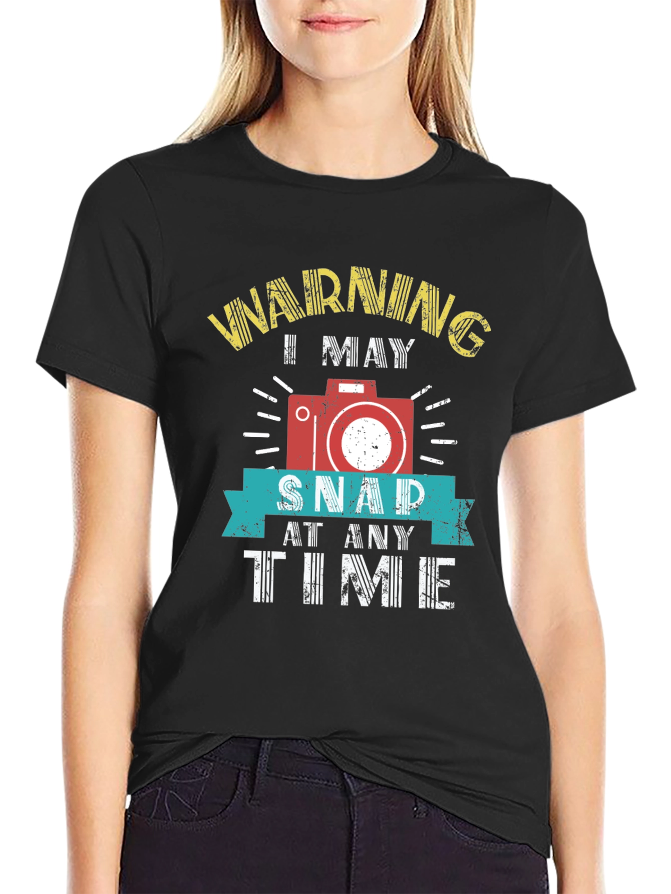 Black Warning I May Snap At Any Time T-Shirt view 2