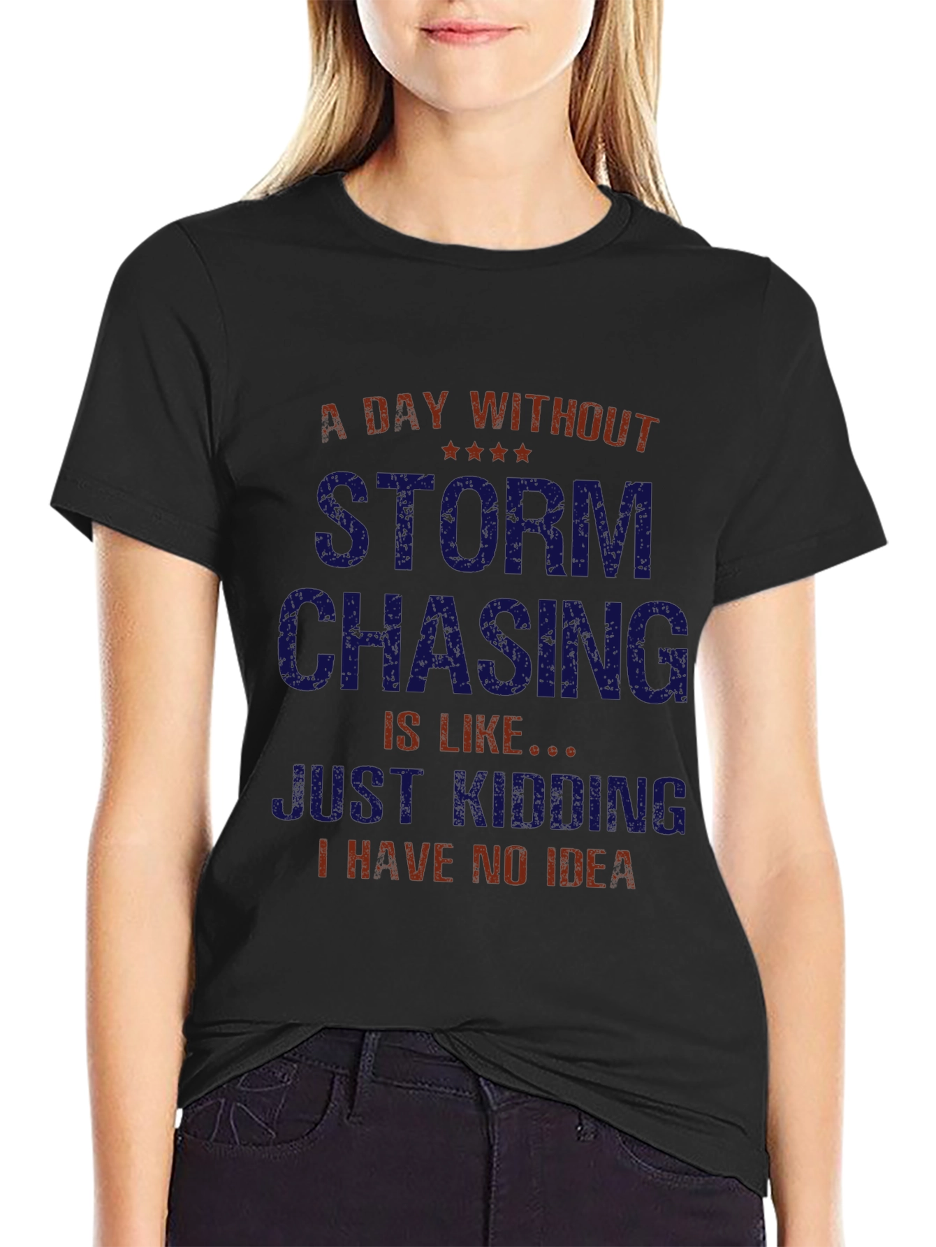 Black Storm Chasing T-Shirt - Funny Weather Tee view 2