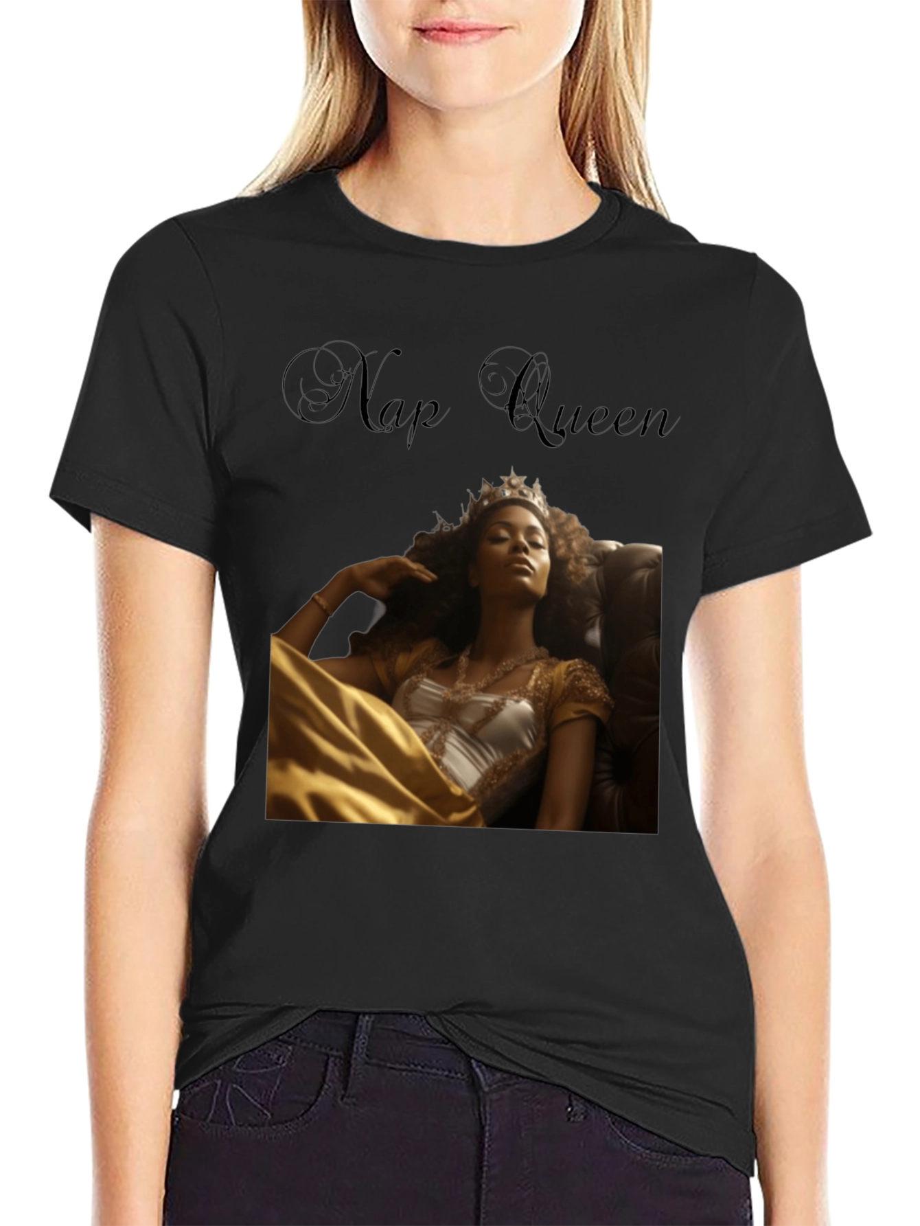 Black Nap Queen Graphic T-Shirt - Stylish and Comfy view 2
