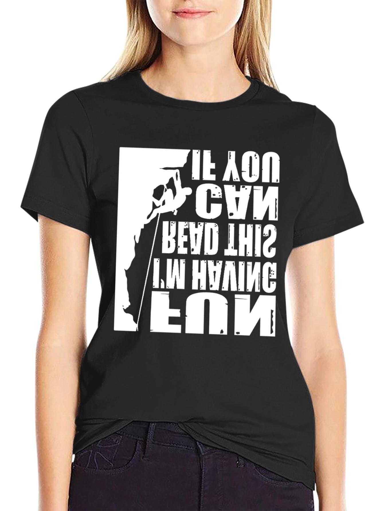 Black Rock Climbing Fun Black T-Shirt view 2