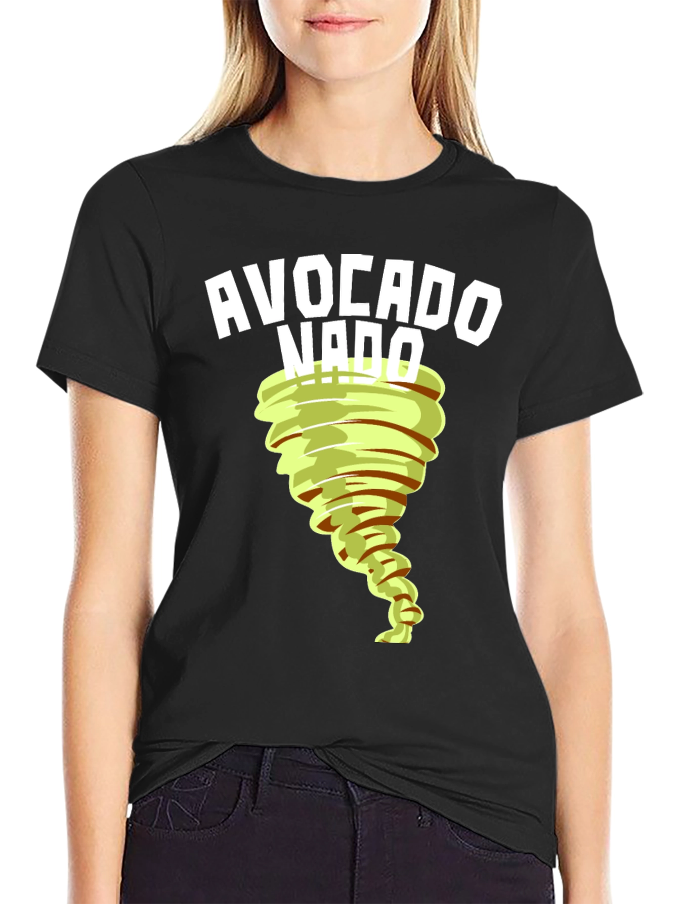 Black Avocado Tornado Graphic T-Shirt - Unique Design view 2