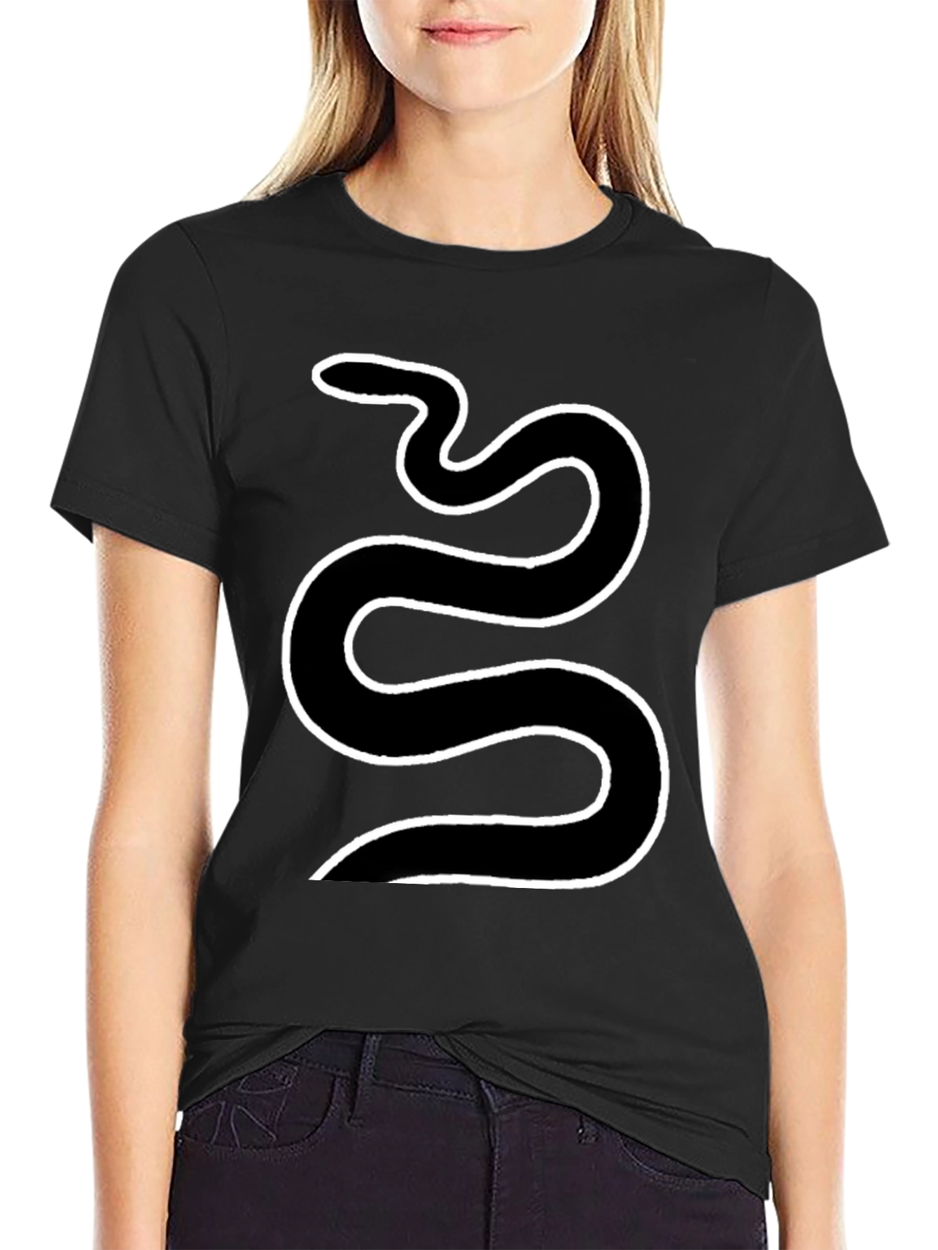 Black Black Snake Graphic Tee - Cool Serpent Design view 2