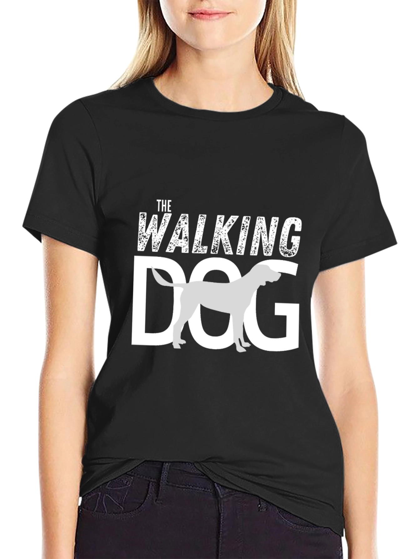 Black The Walking Dog Graphic Tee - Casual Canine Style view 2