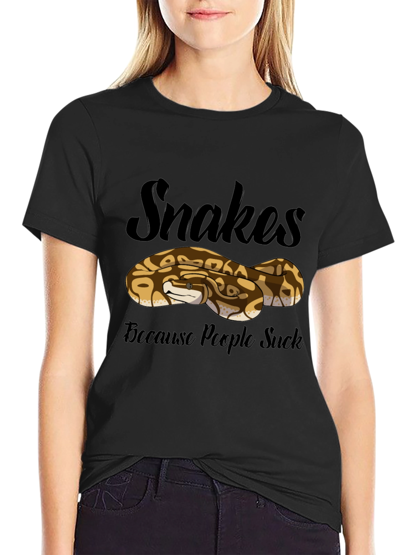 Black Snakes Because People Suck T-Shirt view 2