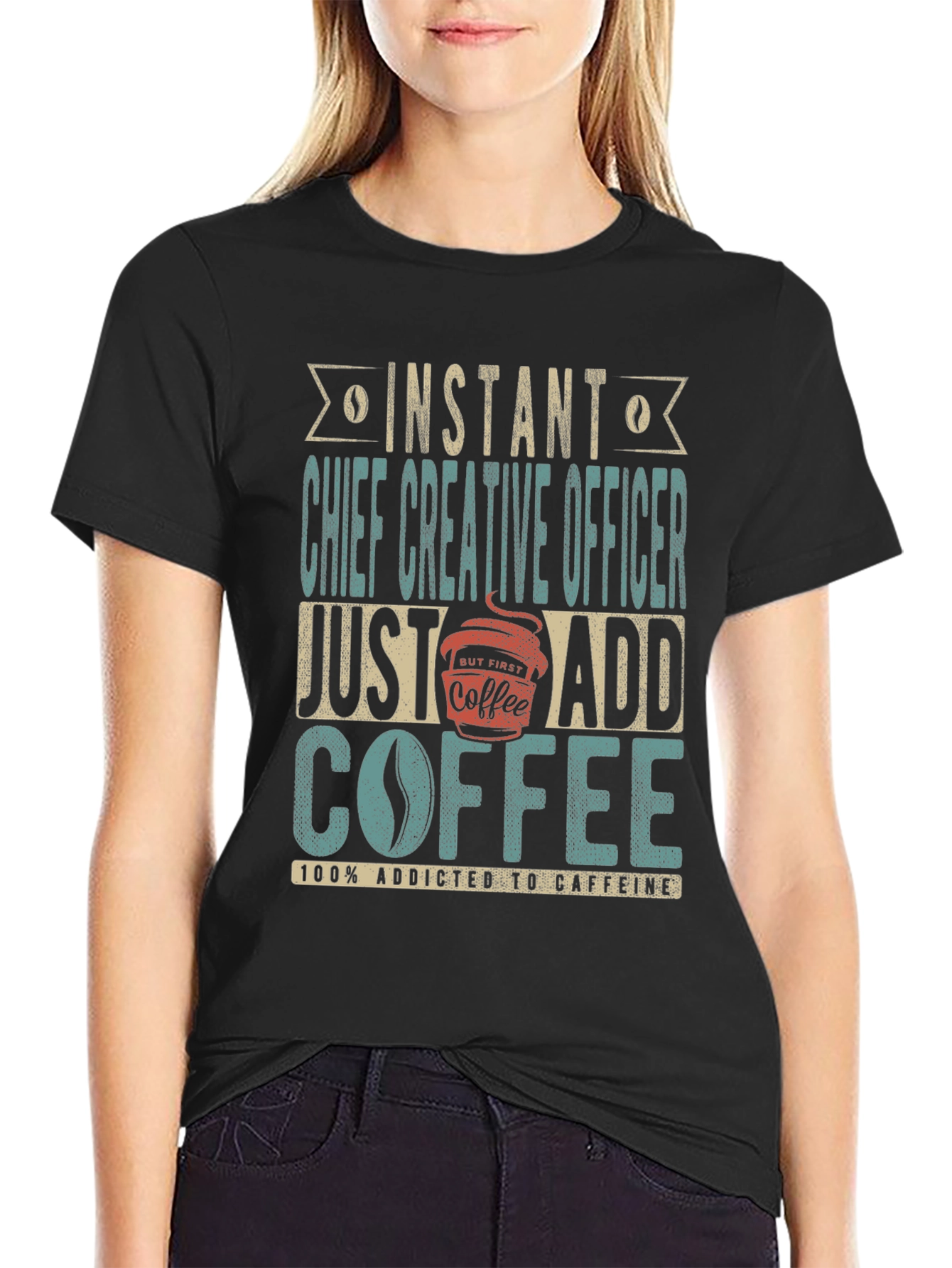 Black Instant Chief Creative Officer Coffee T-Shirt view 2