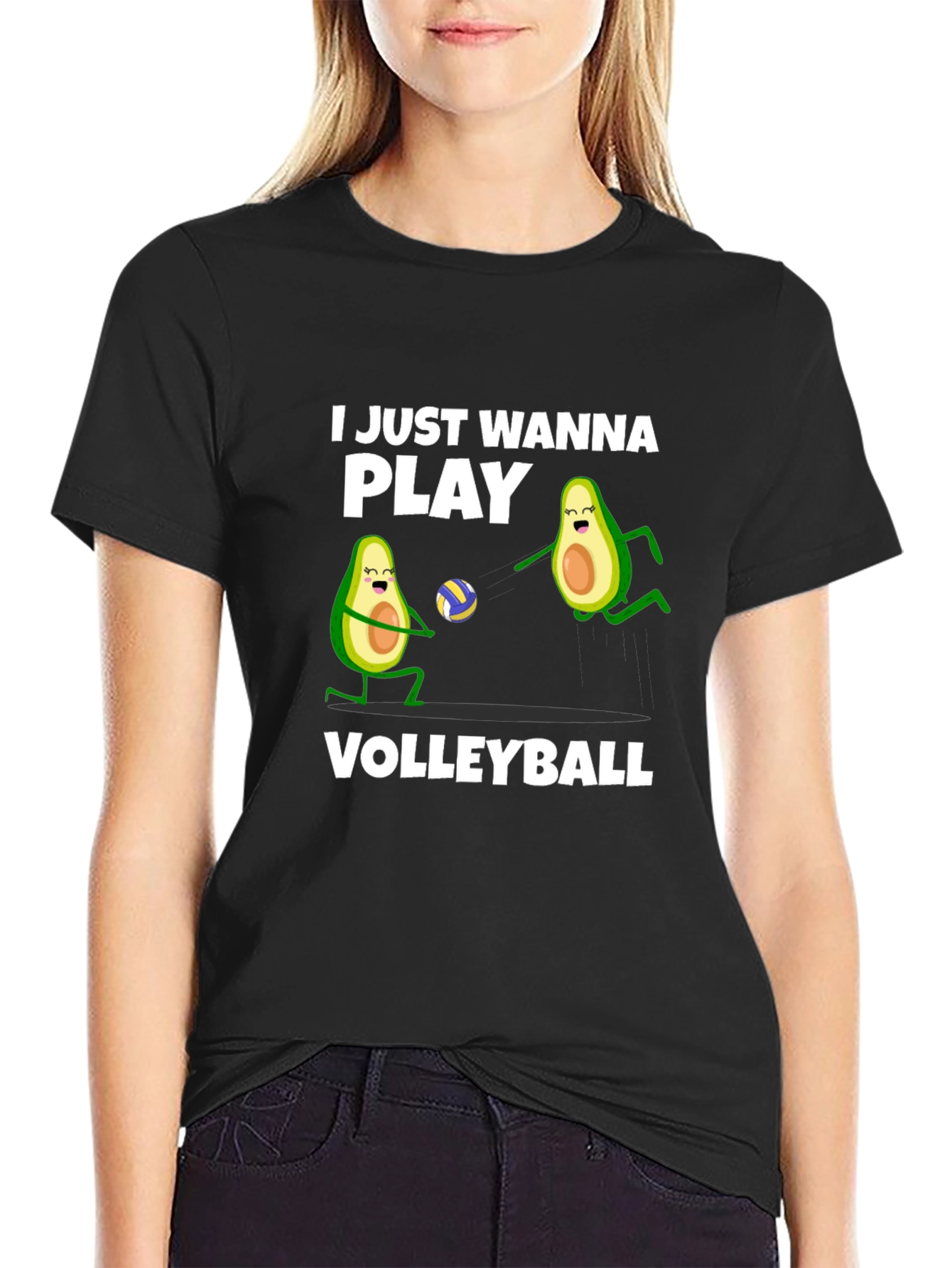 Black Avocado Volleyball T-Shirt view 2