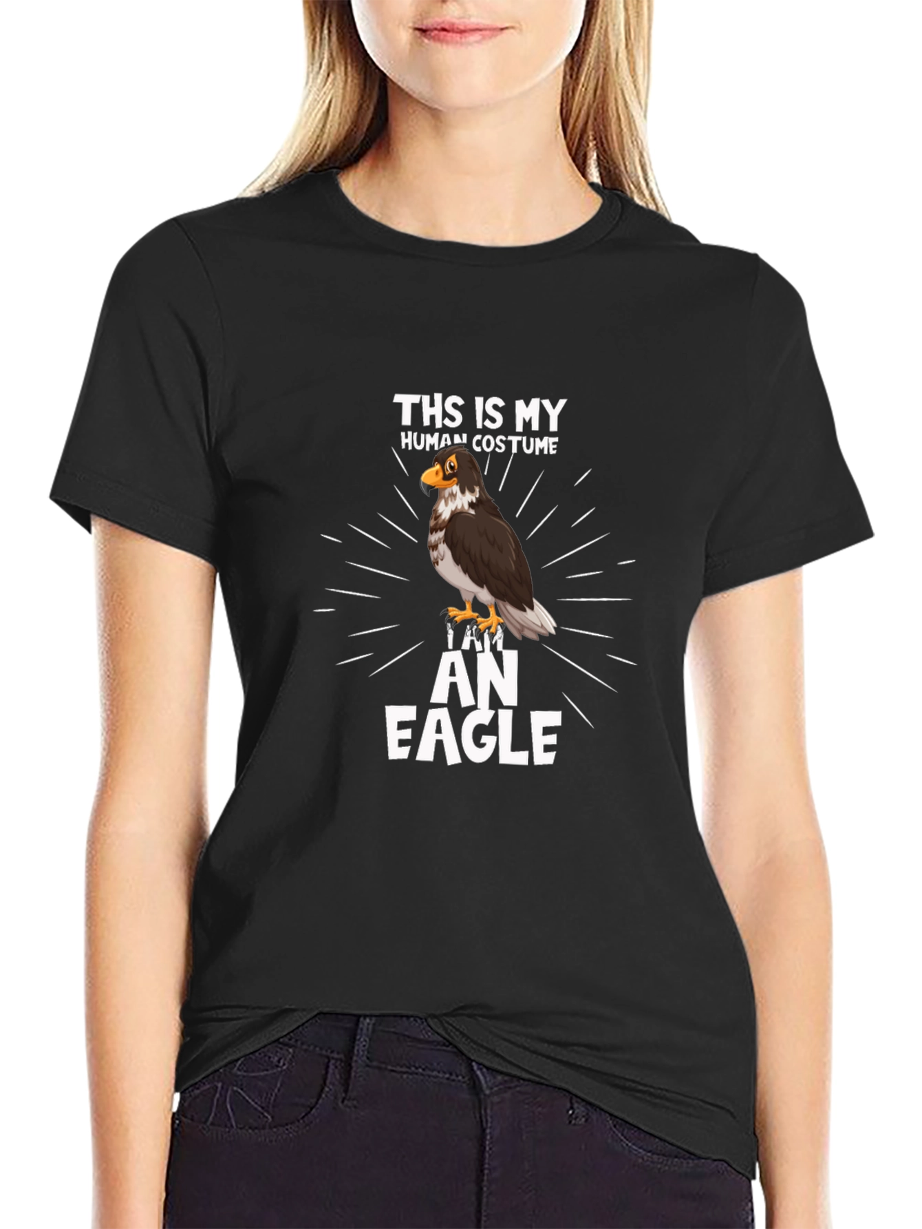 Black Human Costume Eagle T-Shirt view 2