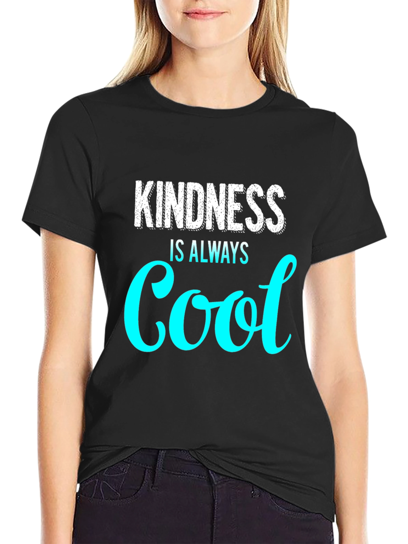 Black Kindness Is Always Cool Graphic Tee view 2