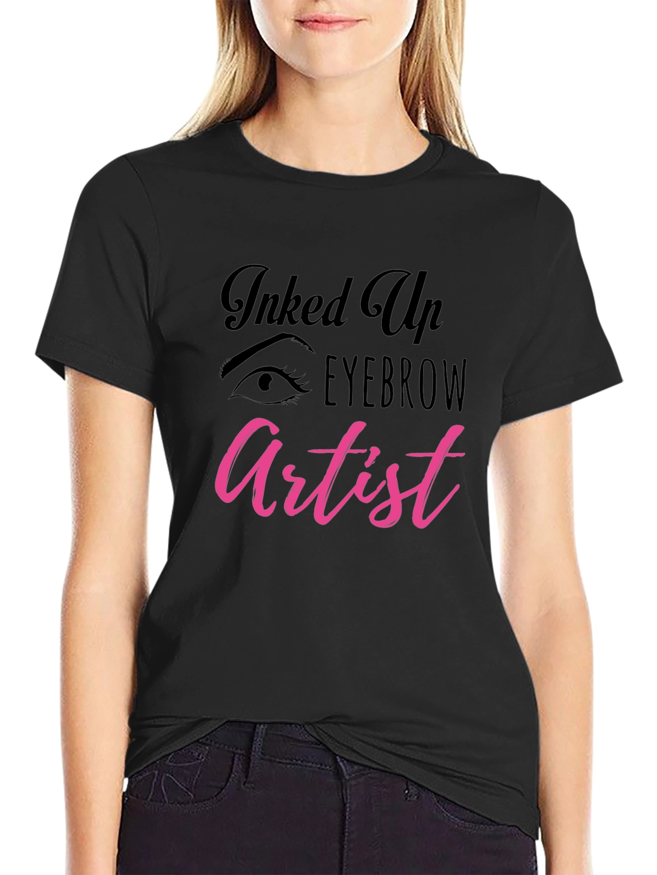 Black Inked Up Eyebrow Artist T-Shirt view 2