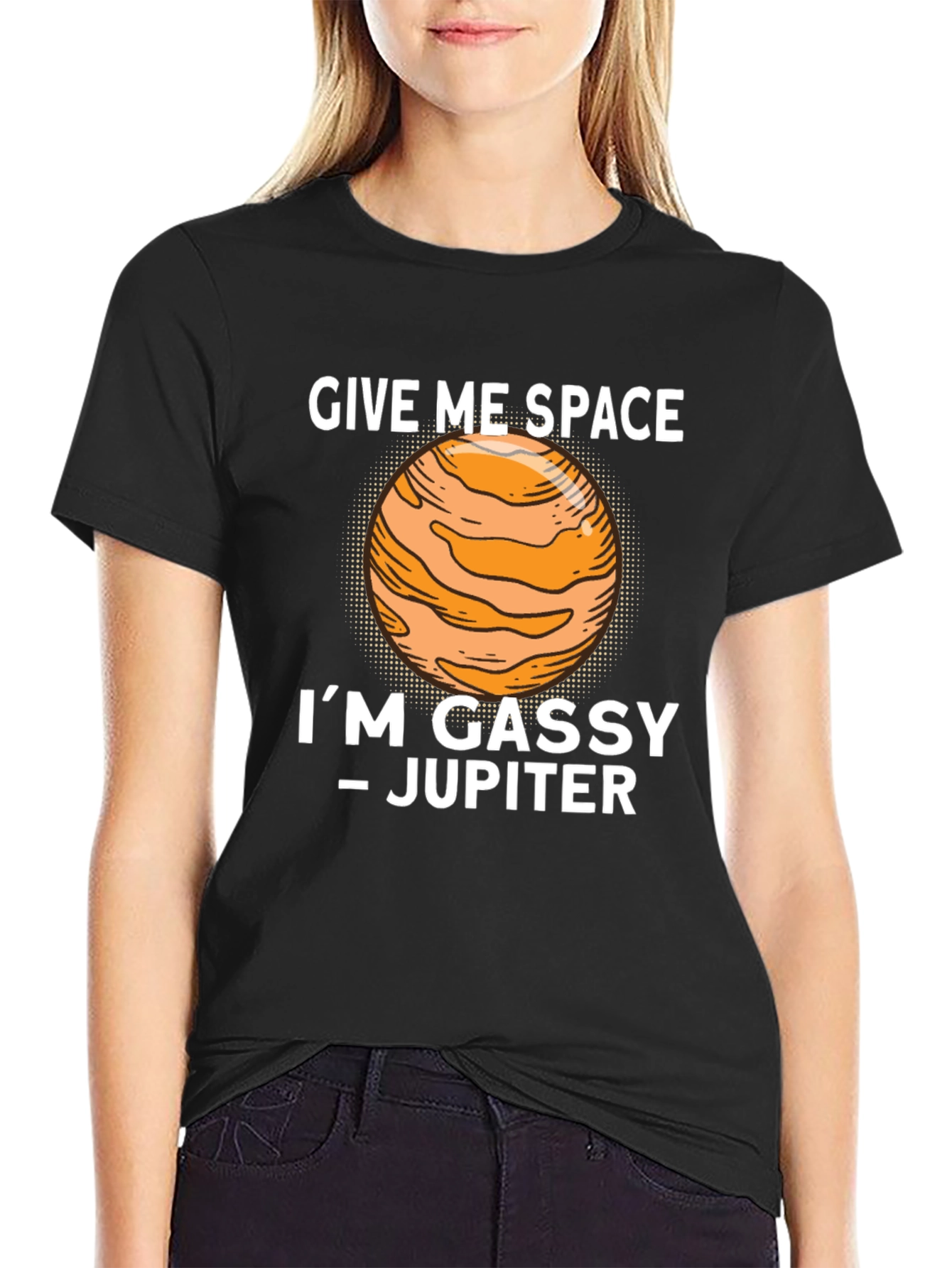 Black Give Me Space Jupiter Tee view 2