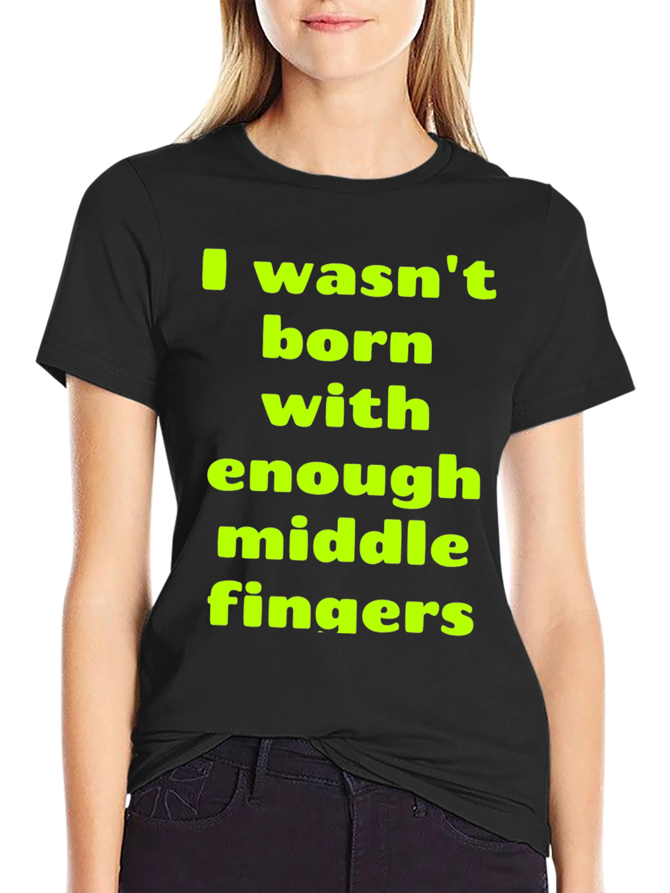 Black Funny Sarcastic Middle Finger T-Shirt view 2