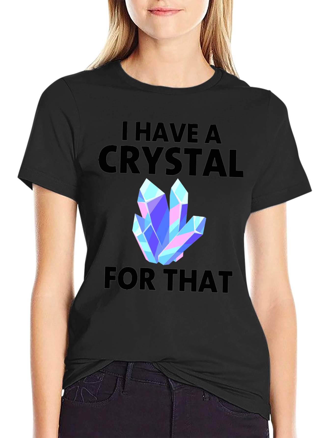 Black I Have a Crystal For That Graphic Tee view 2