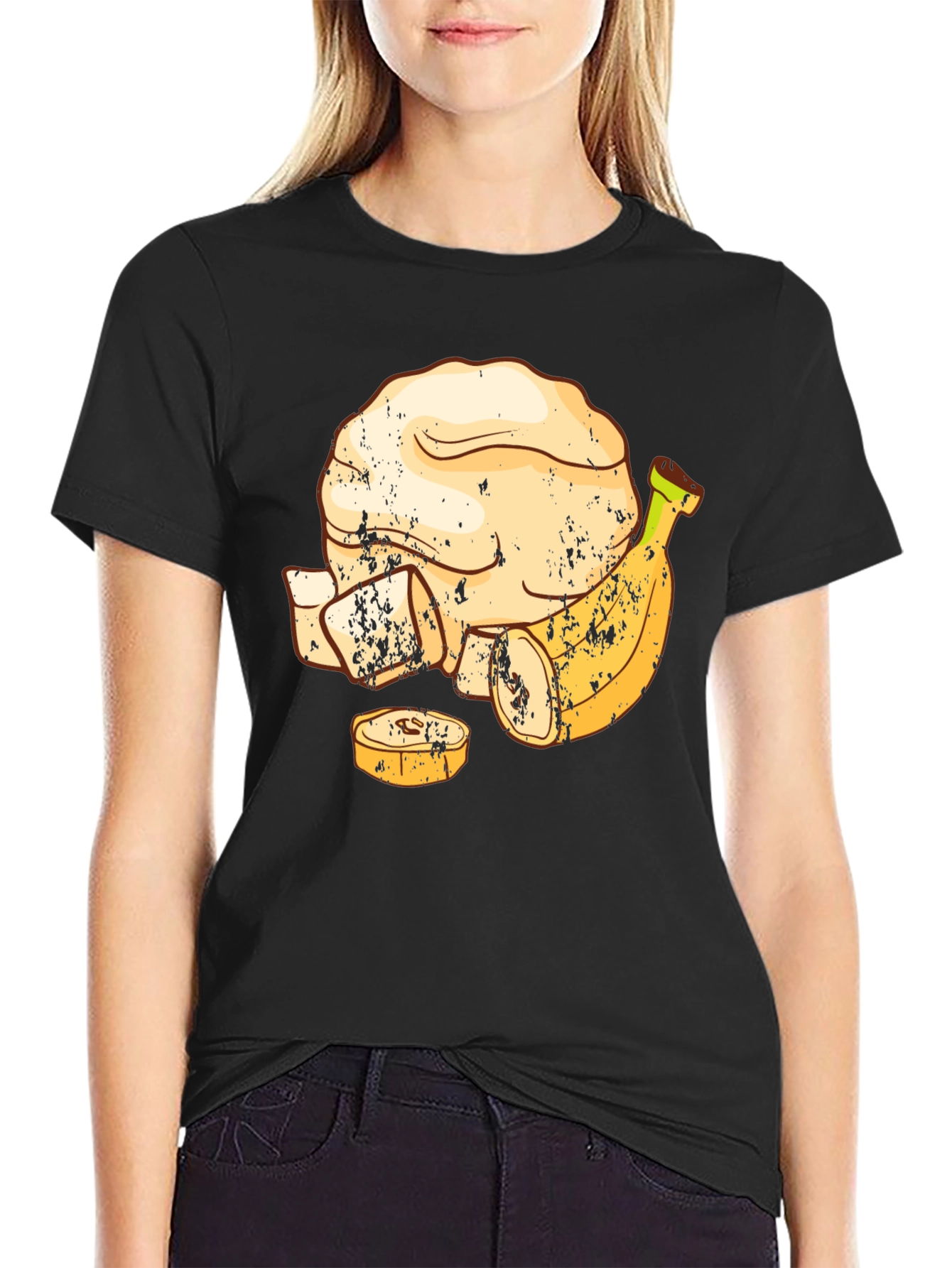 Black Banana Bread Graphic Tee - Novelty Food Shirt view 2