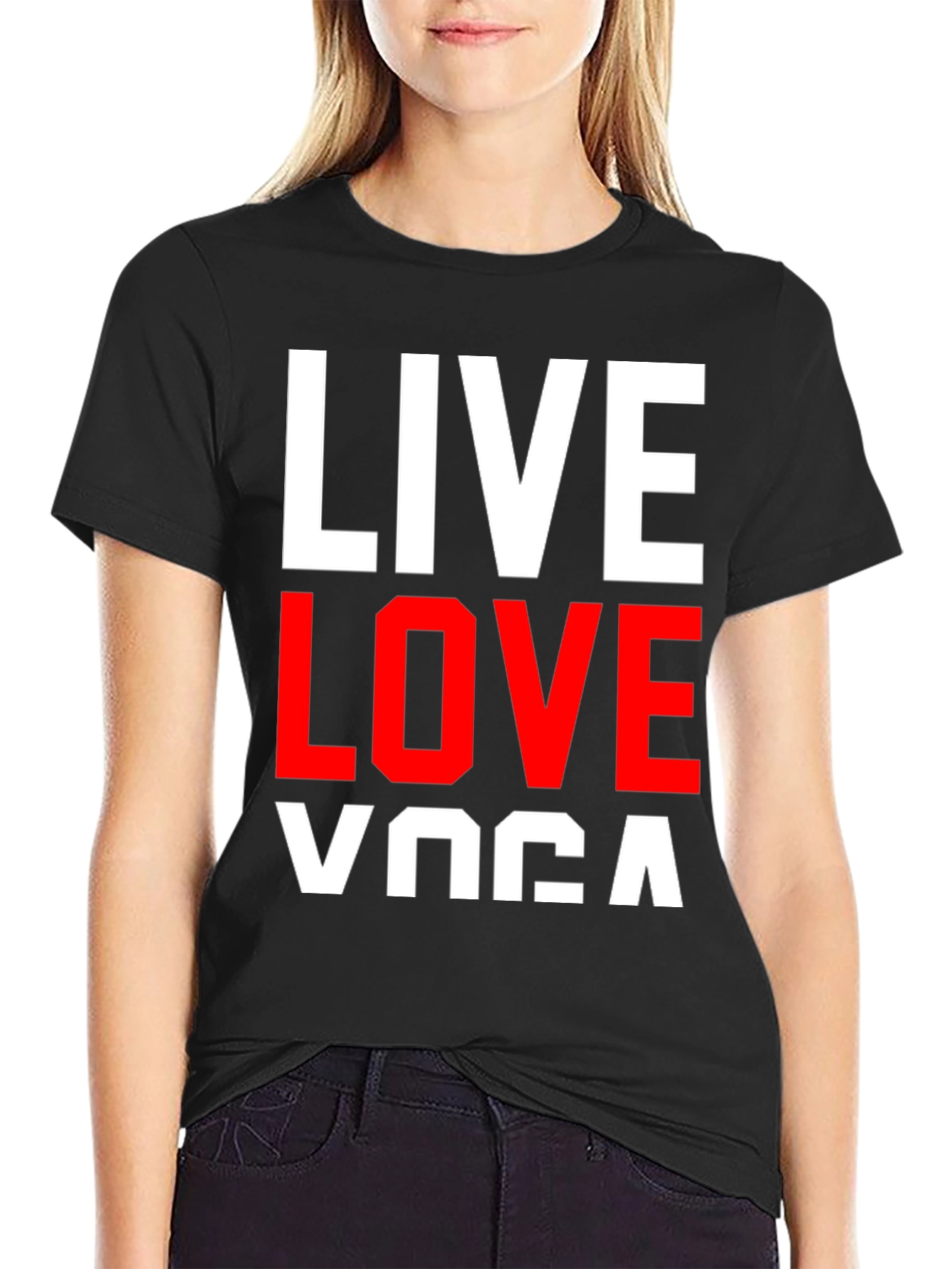 Live Love Yoga Graphic Tee - Black - 2