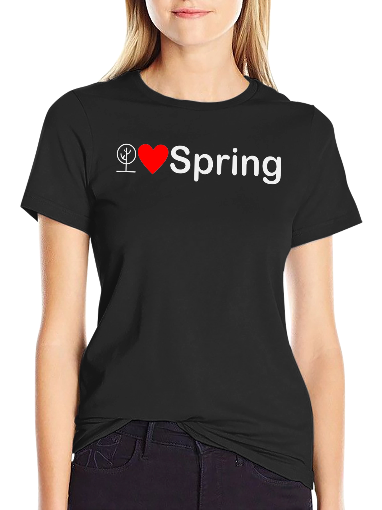 Black I Heart Spring Black T-Shirt view 2