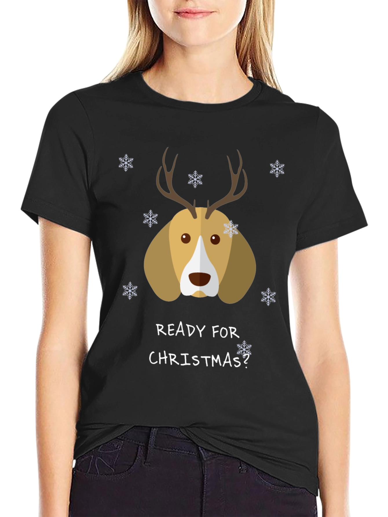 Black Christmas Dog T-Shirt view 2