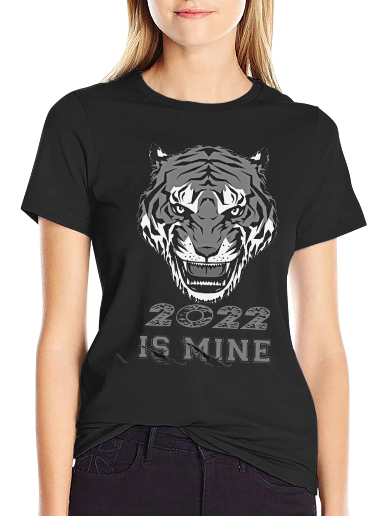 Black Year of the Tiger 2022 Graphic T-Shirt view 2