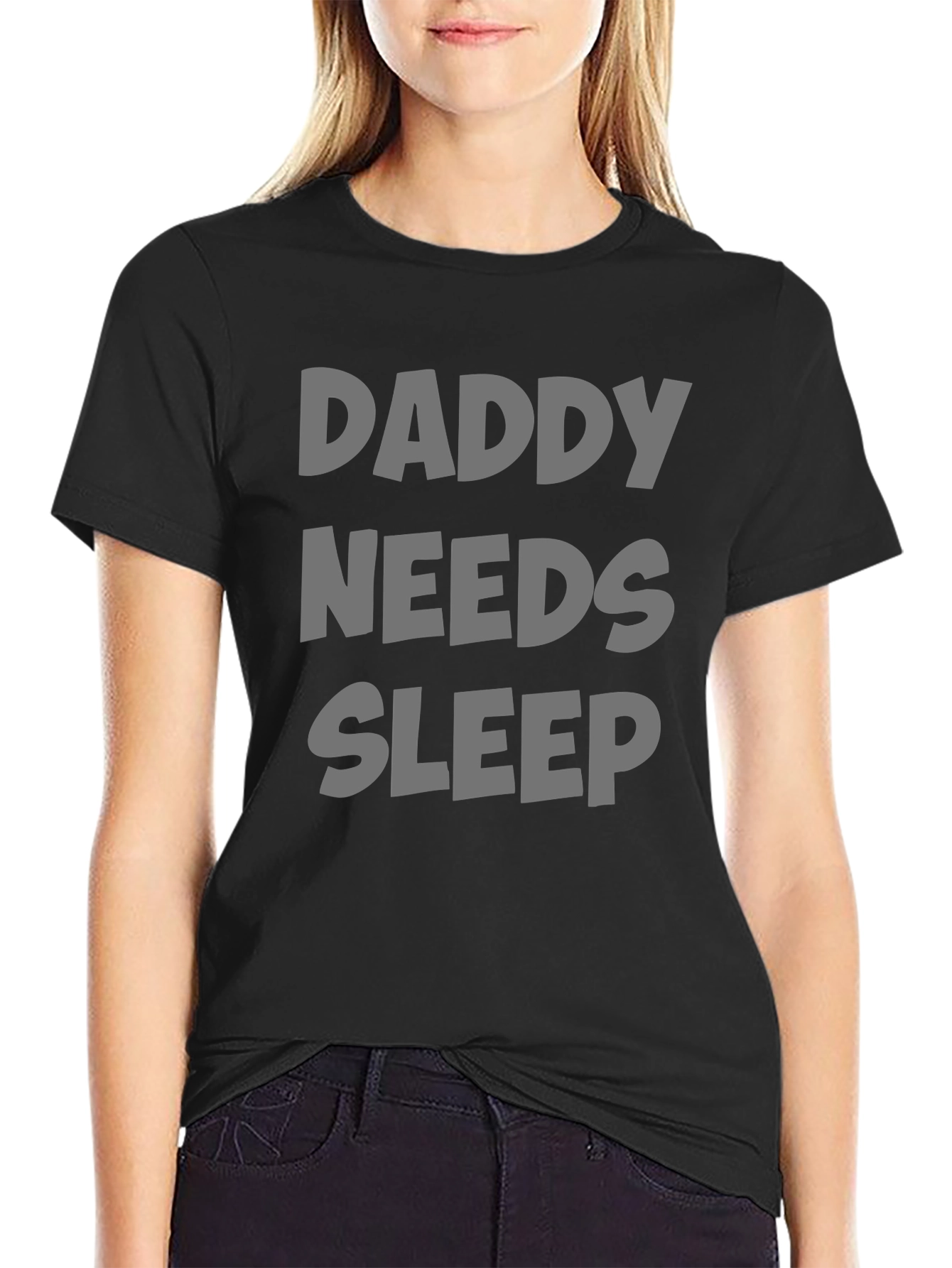 Black Daddy Needs Sleep T-Shirt - Comfortable Dad Life Tee view 2