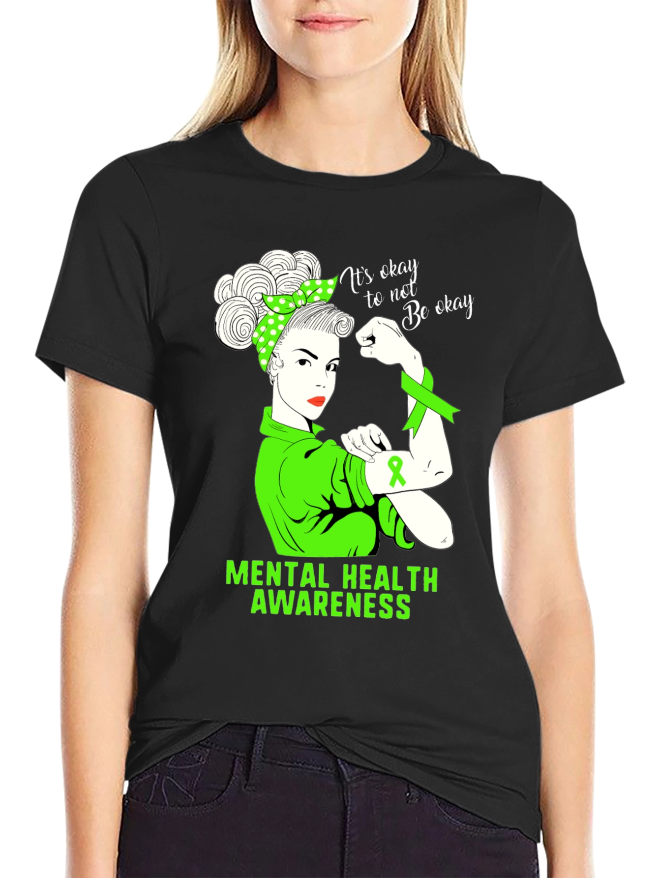 Black Mental Health Awareness T-Shirt - It's Okay To Not Be Okay view 2