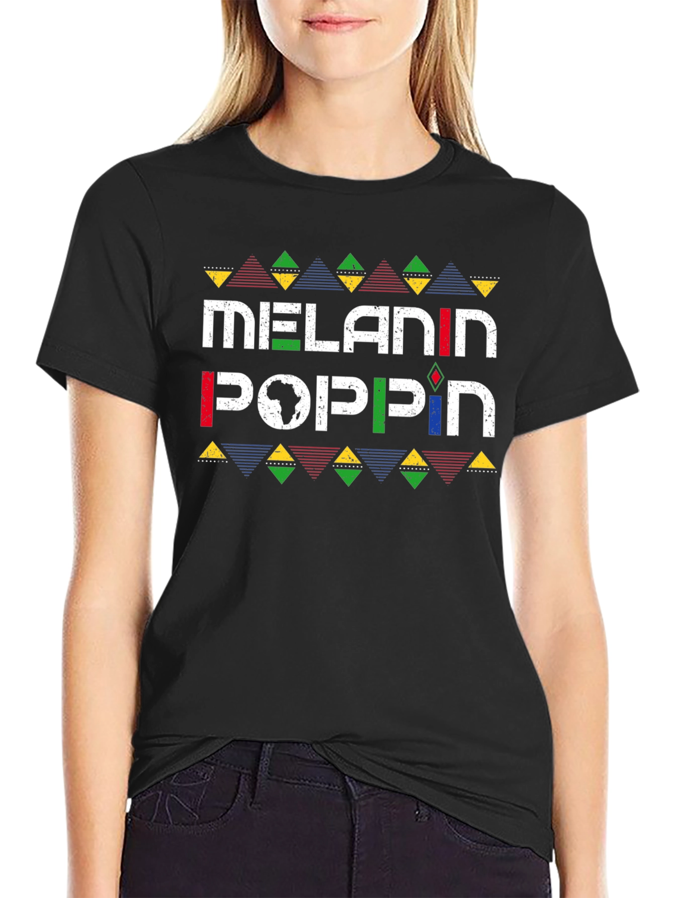 Black Melanin Poppin Graphic T-Shirt - Black view 2