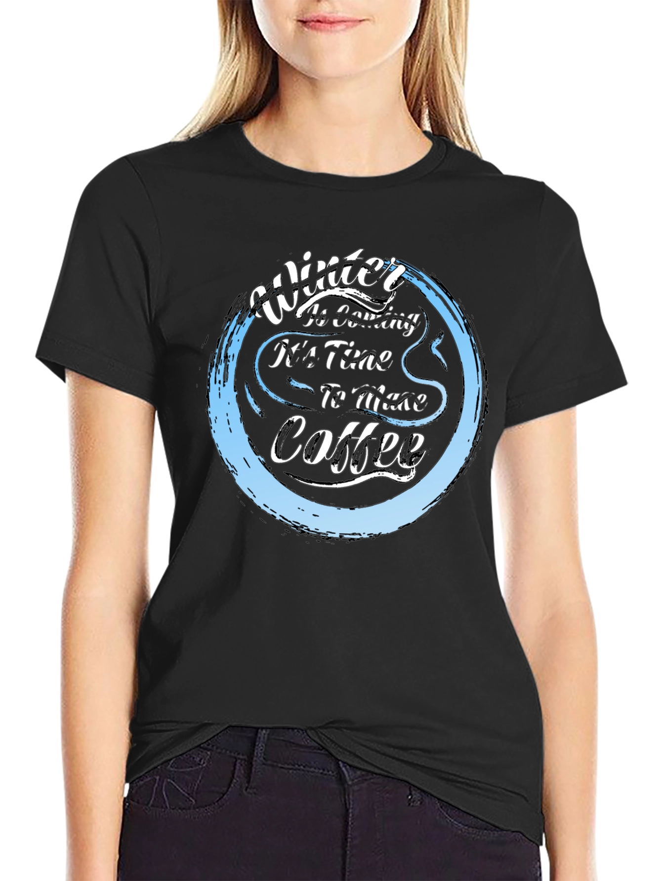 Black Winter Coffee T-Shirt - Cozy & Stylish view 2