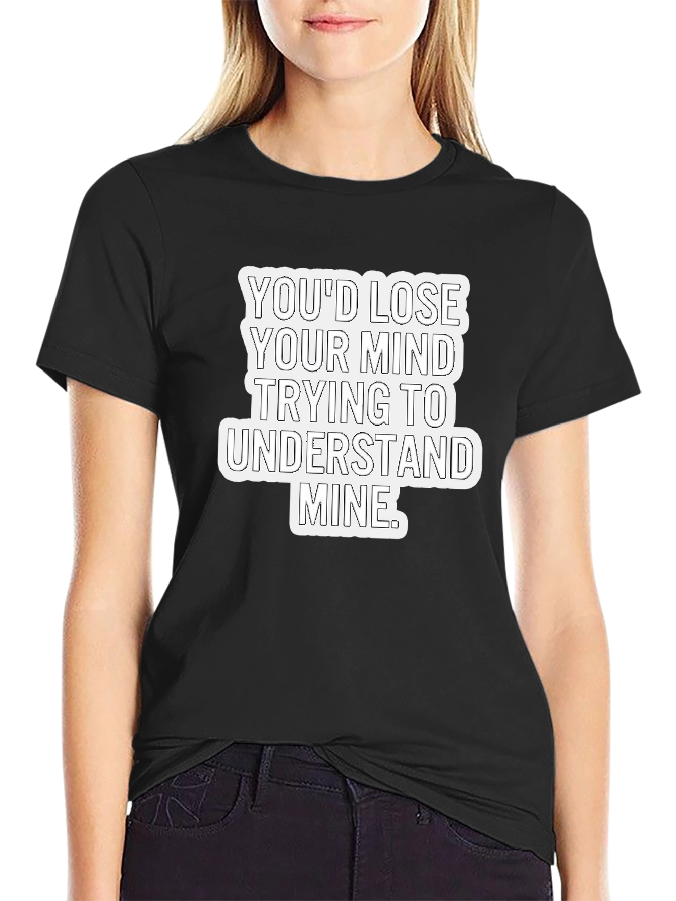 Black Lose Your Mind Men's Black Graphic Tee view 2
