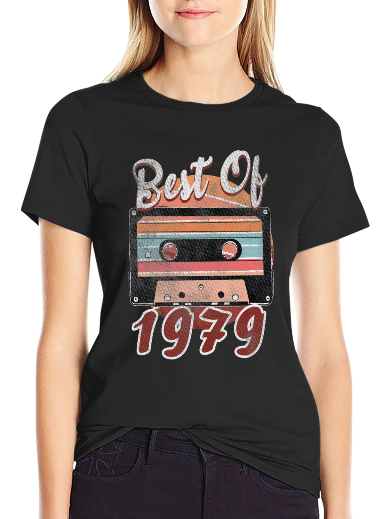 Black Best Of 1979 Cassette Tape Graphic T-Shirt view 2