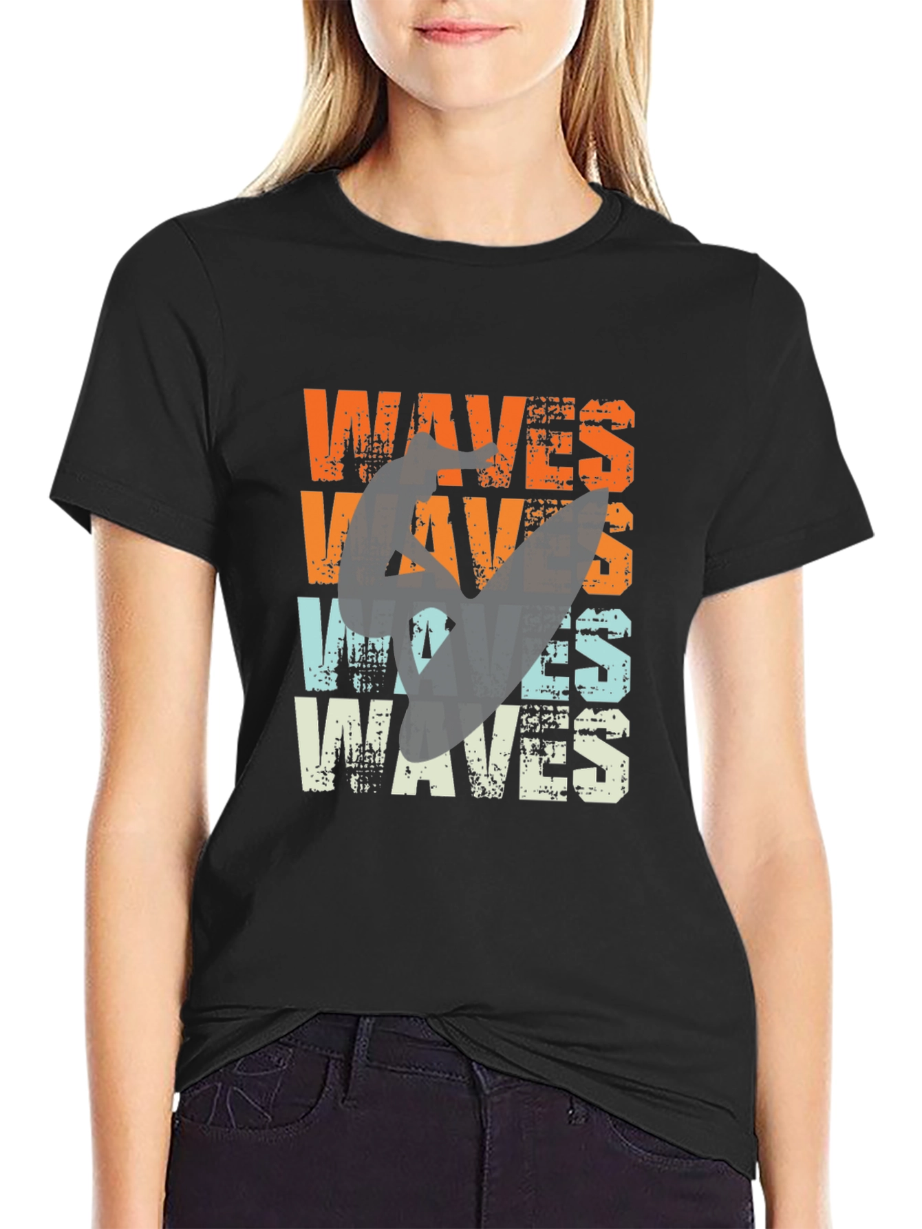 Retro Waves Graphic Tee - Surfer Style T-Shirt - 2