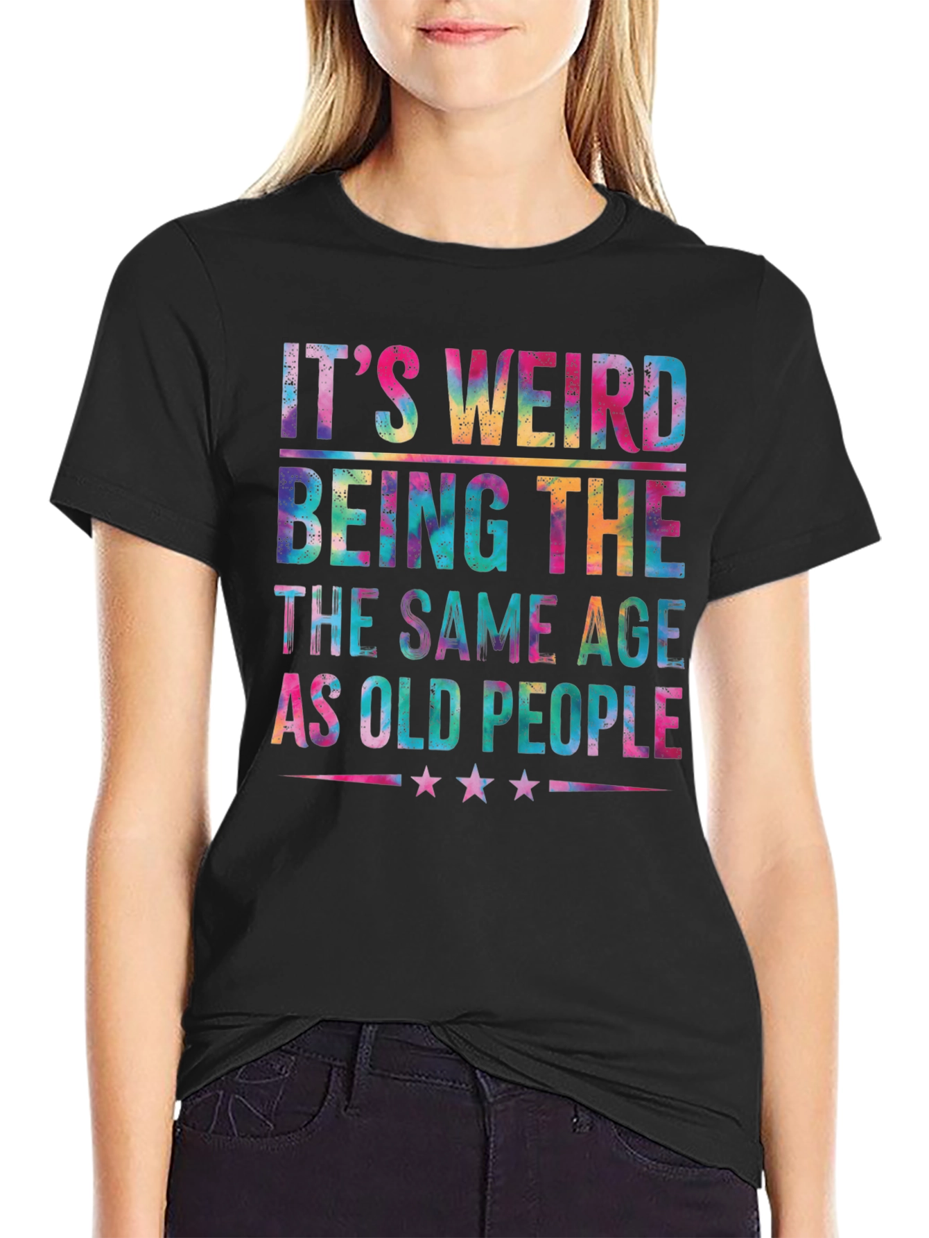 Black It's Weird Being The Same Age As Old People T-Shirt view 2