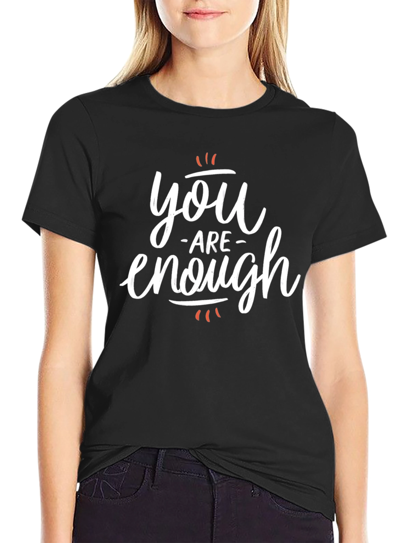 Black You Are Enough Graphic Tee view 2
