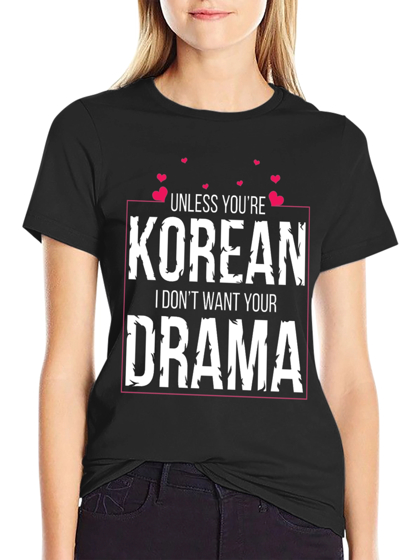 Black Korean Drama T-Shirt - Funny Graphic Tee view 2