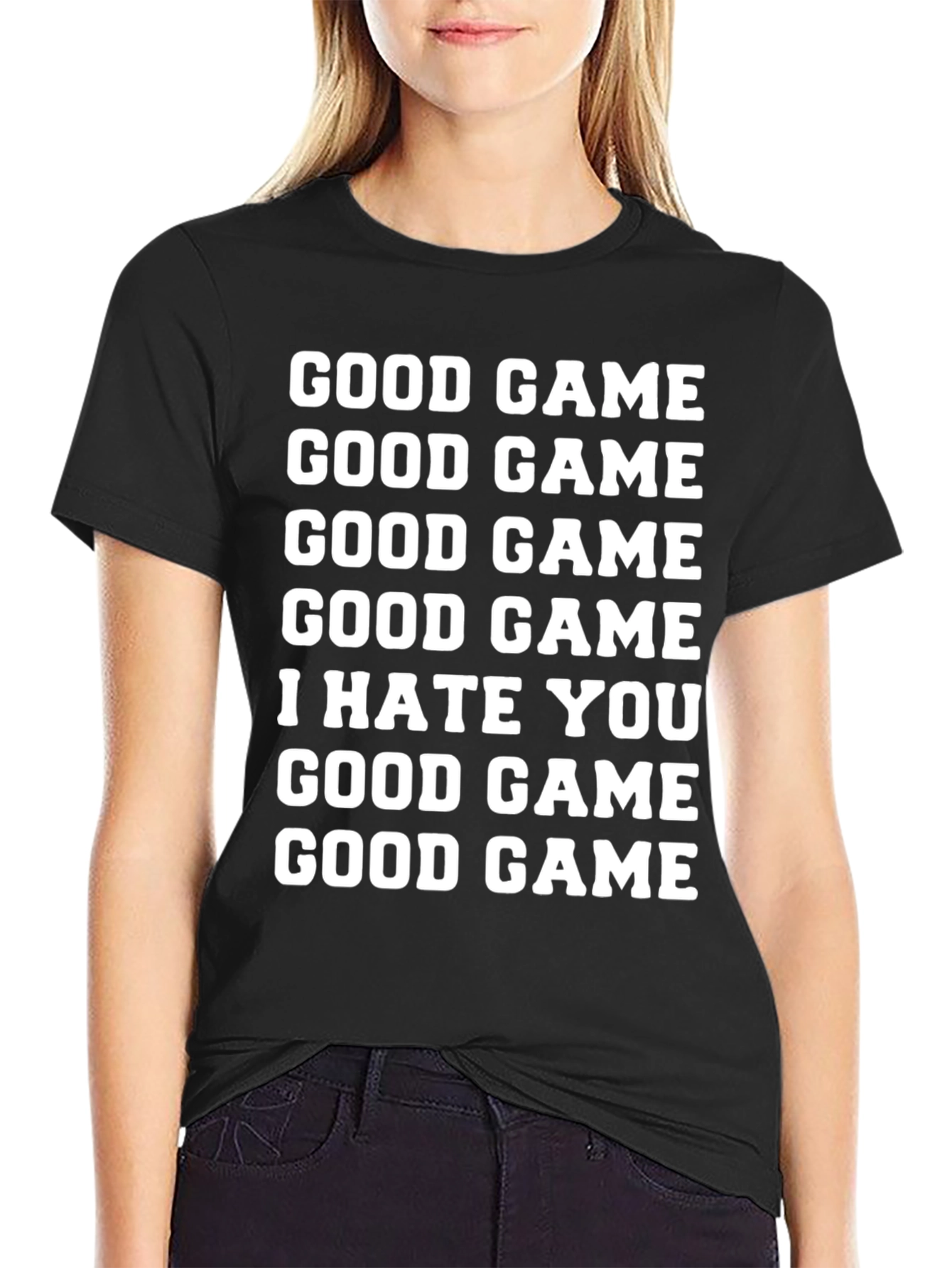 Black Good Game I Hate You T-Shirt Funny Gamer Tee view 2