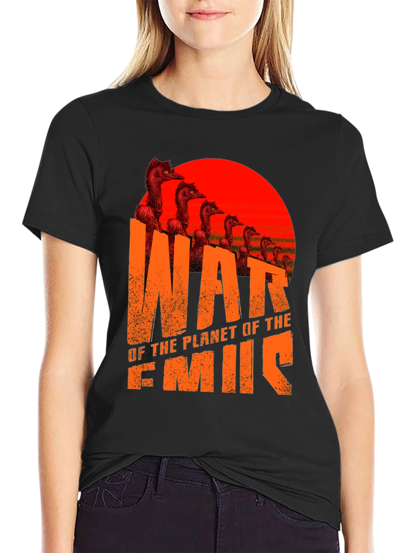 Black War of the Planet of the Emus T-Shirt view 2