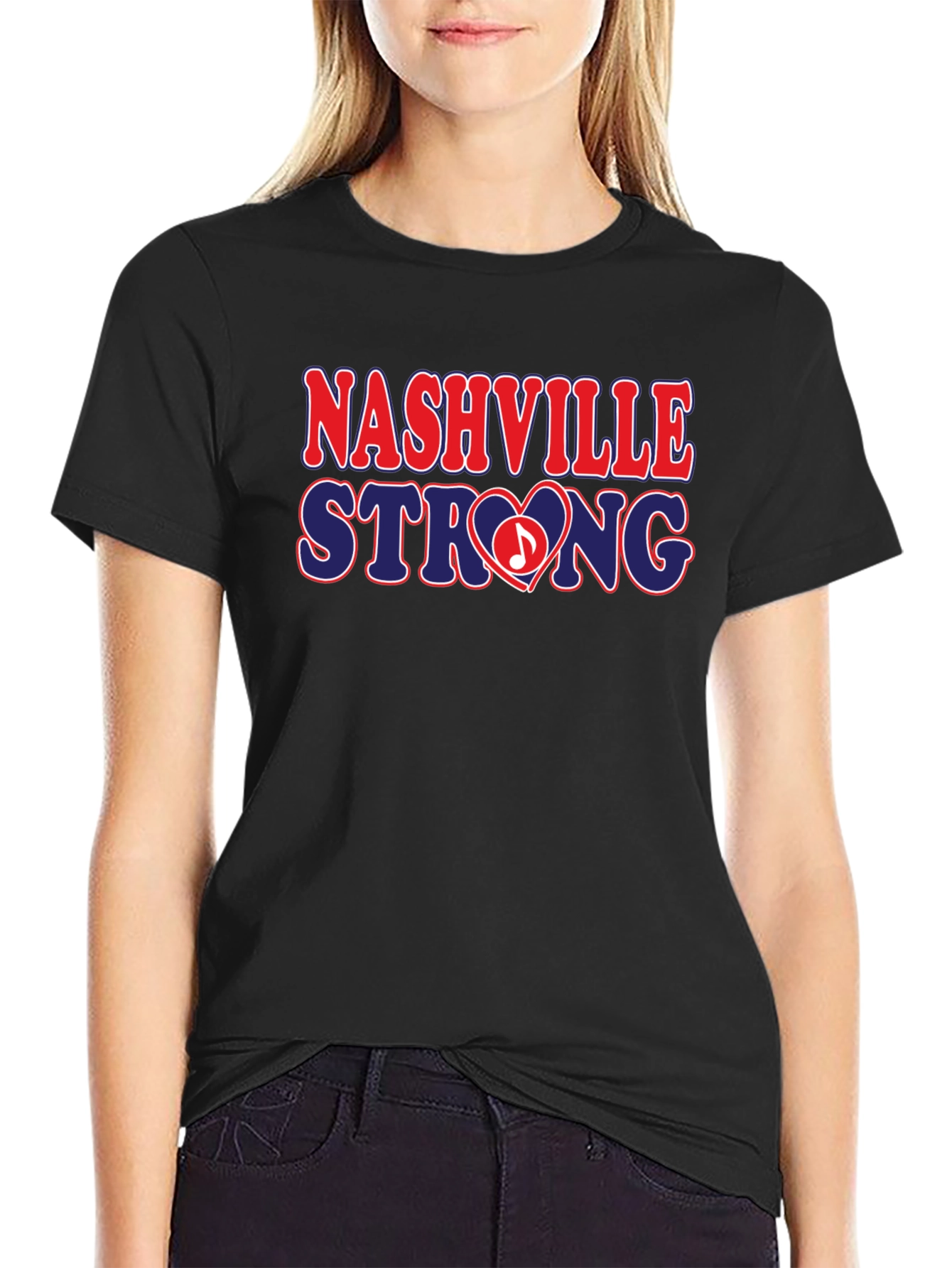 Black Nashville Strong Graphic T-Shirt view 2