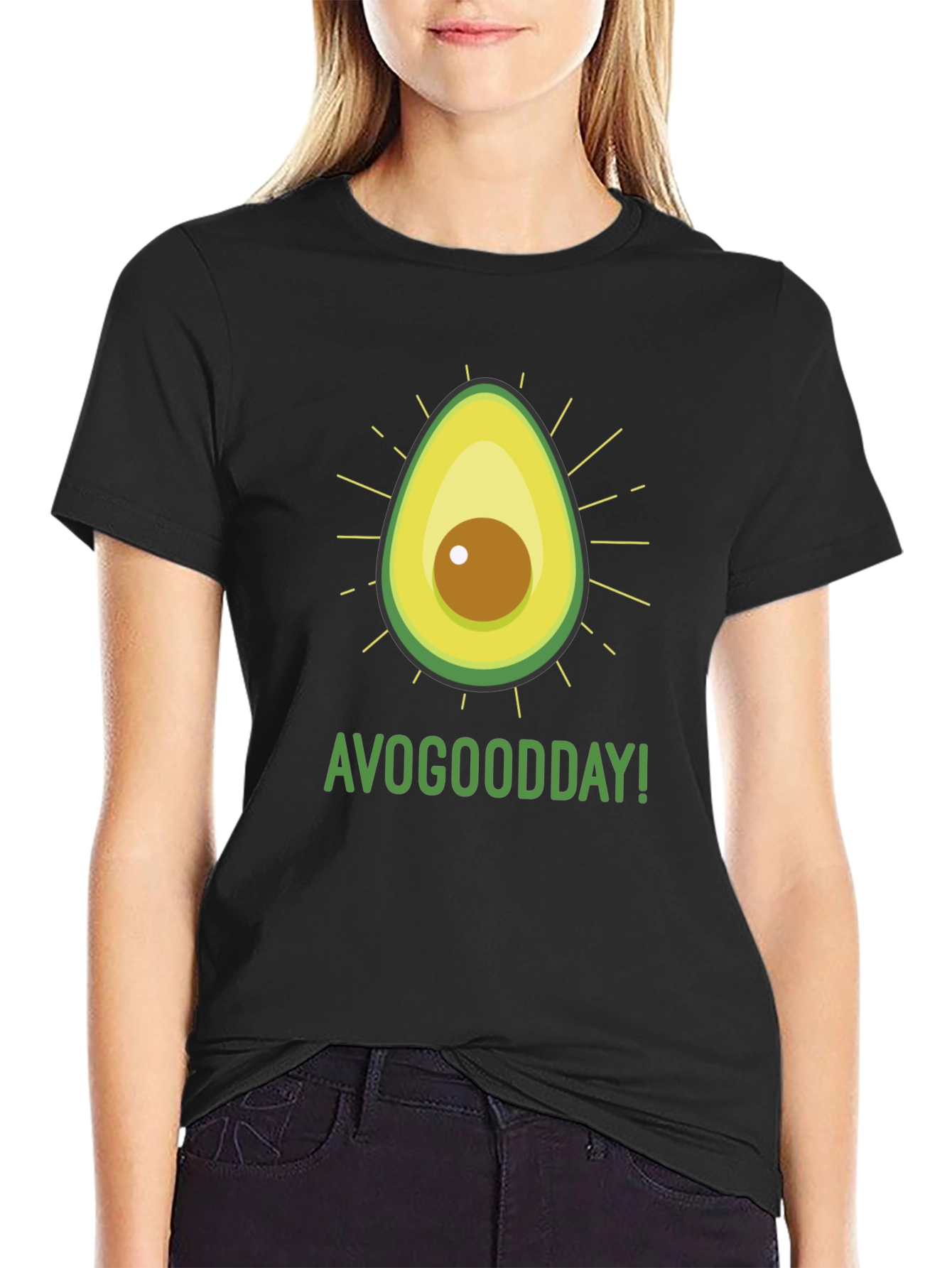 Black AvoGoodDay Graphic Tee - Fresh Avocado Style view 2