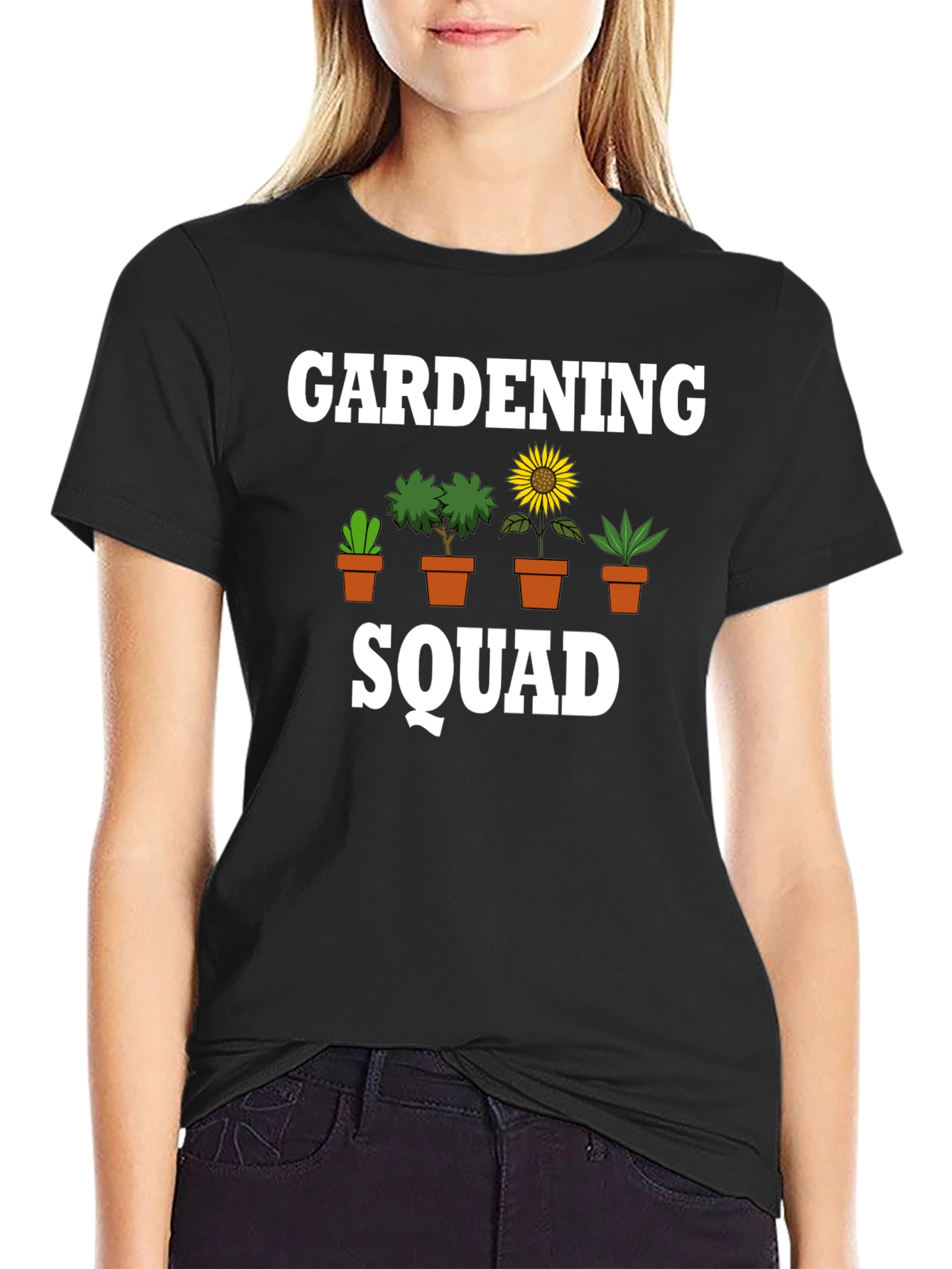 Black Gardening Squad T-Shirt - Plant Lover Tee view 2