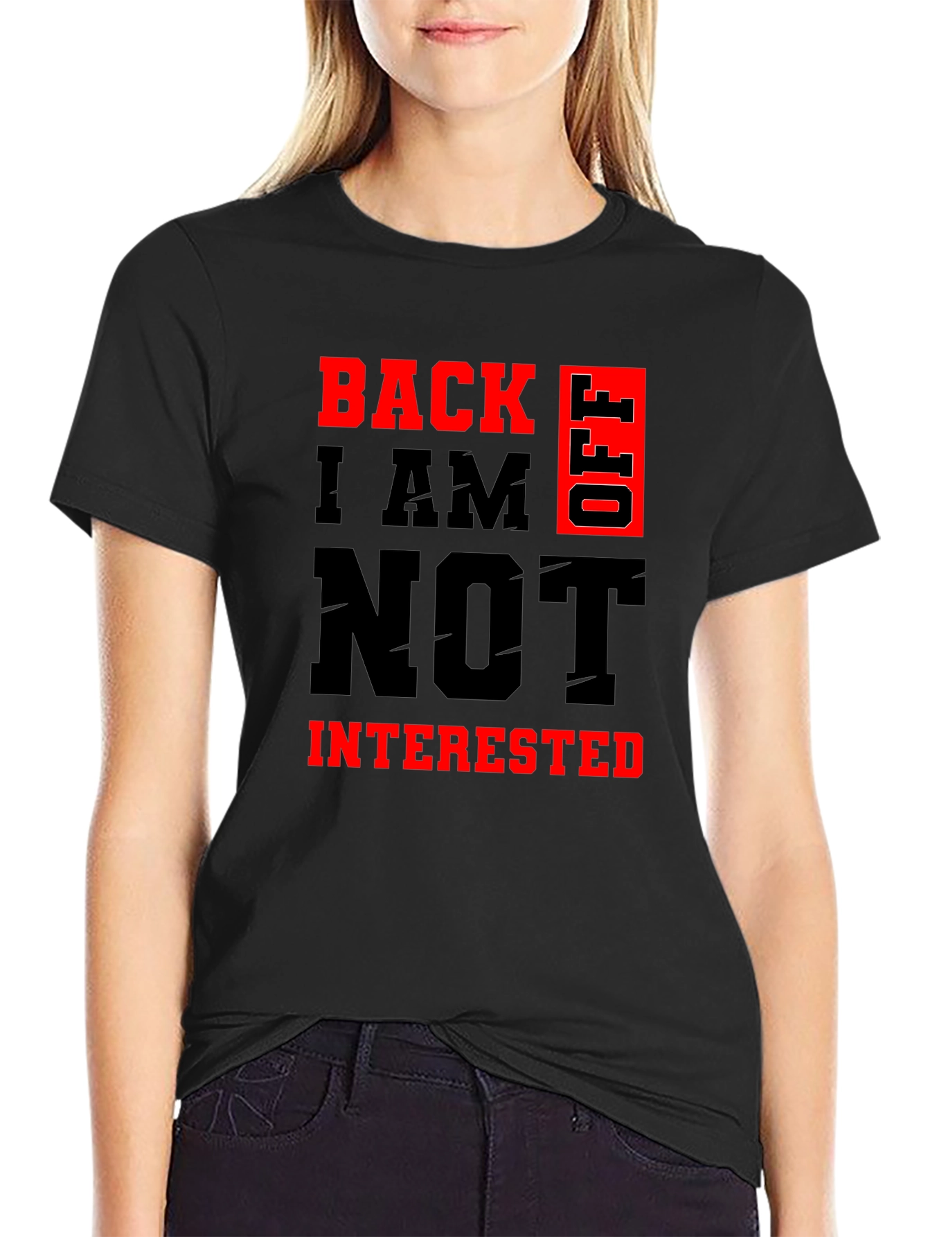 Black Back Off Graphic Tee - Sarcastic Funny T-Shirt view 2