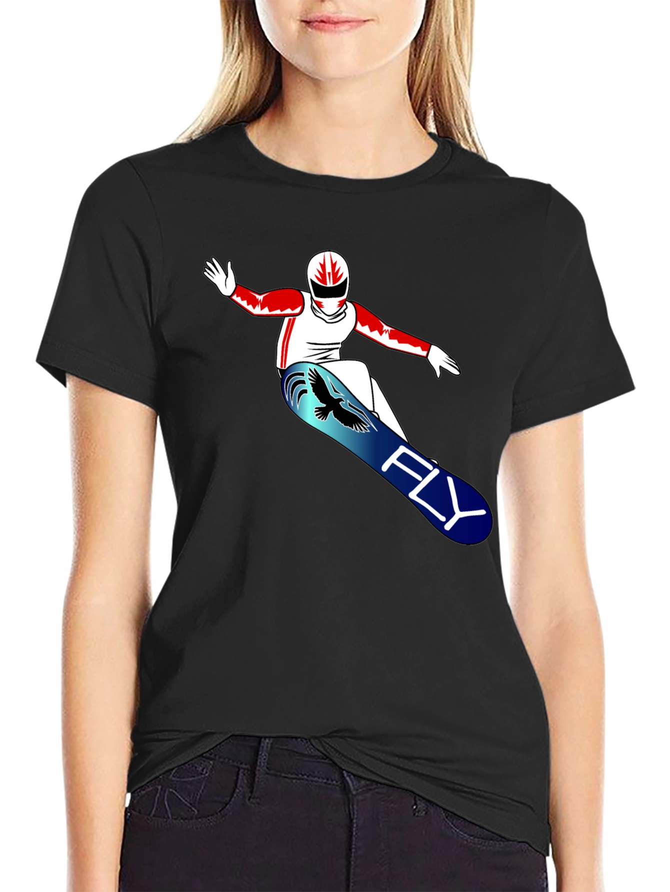 Black Fly Snowboarder Graphic T-Shirt view 2