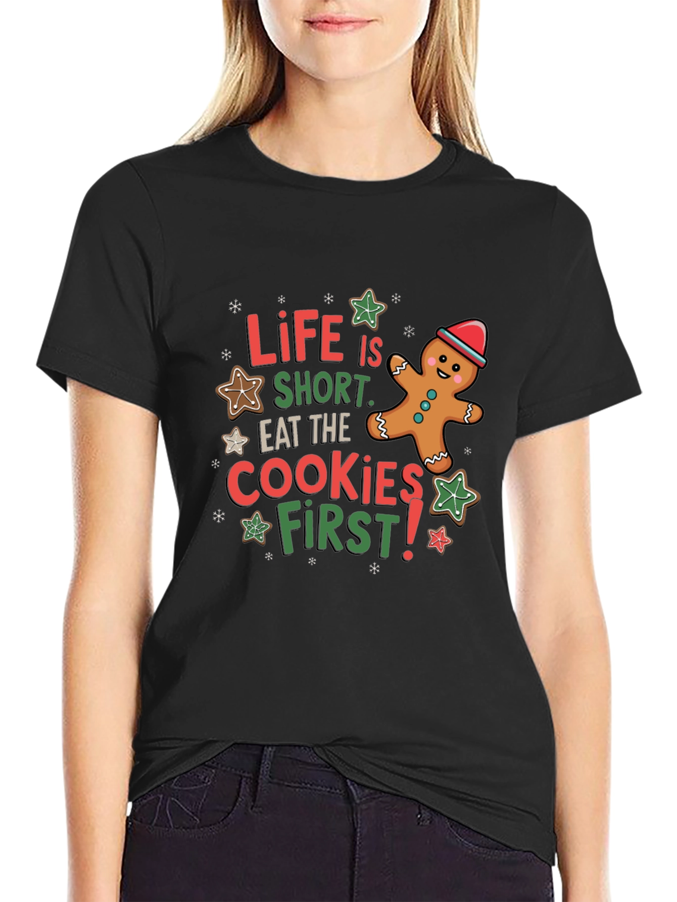 Black Life is Short Eat the Cookies T-Shirt view 2