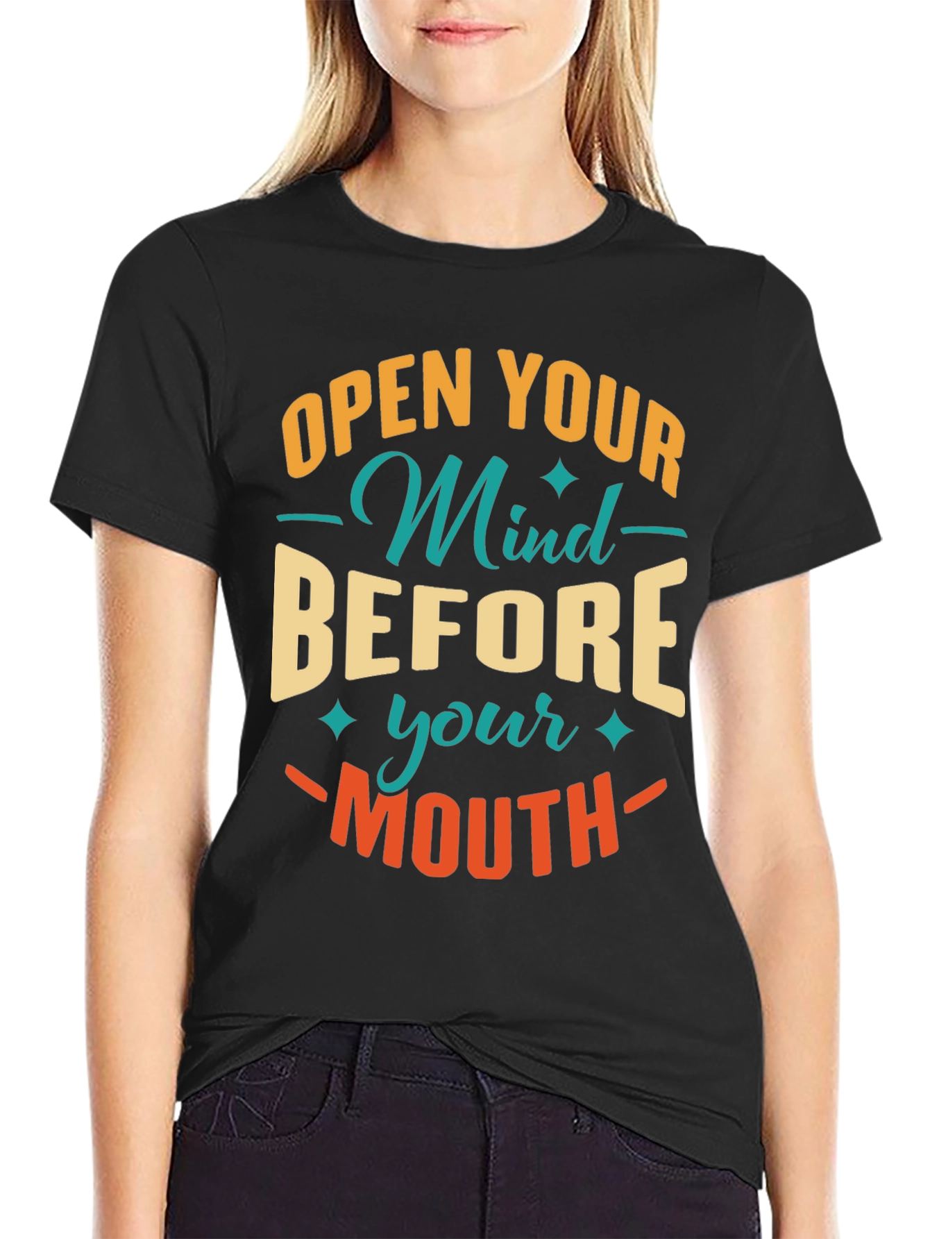 Black Open Mind Graphic Tee - Unisex view 2