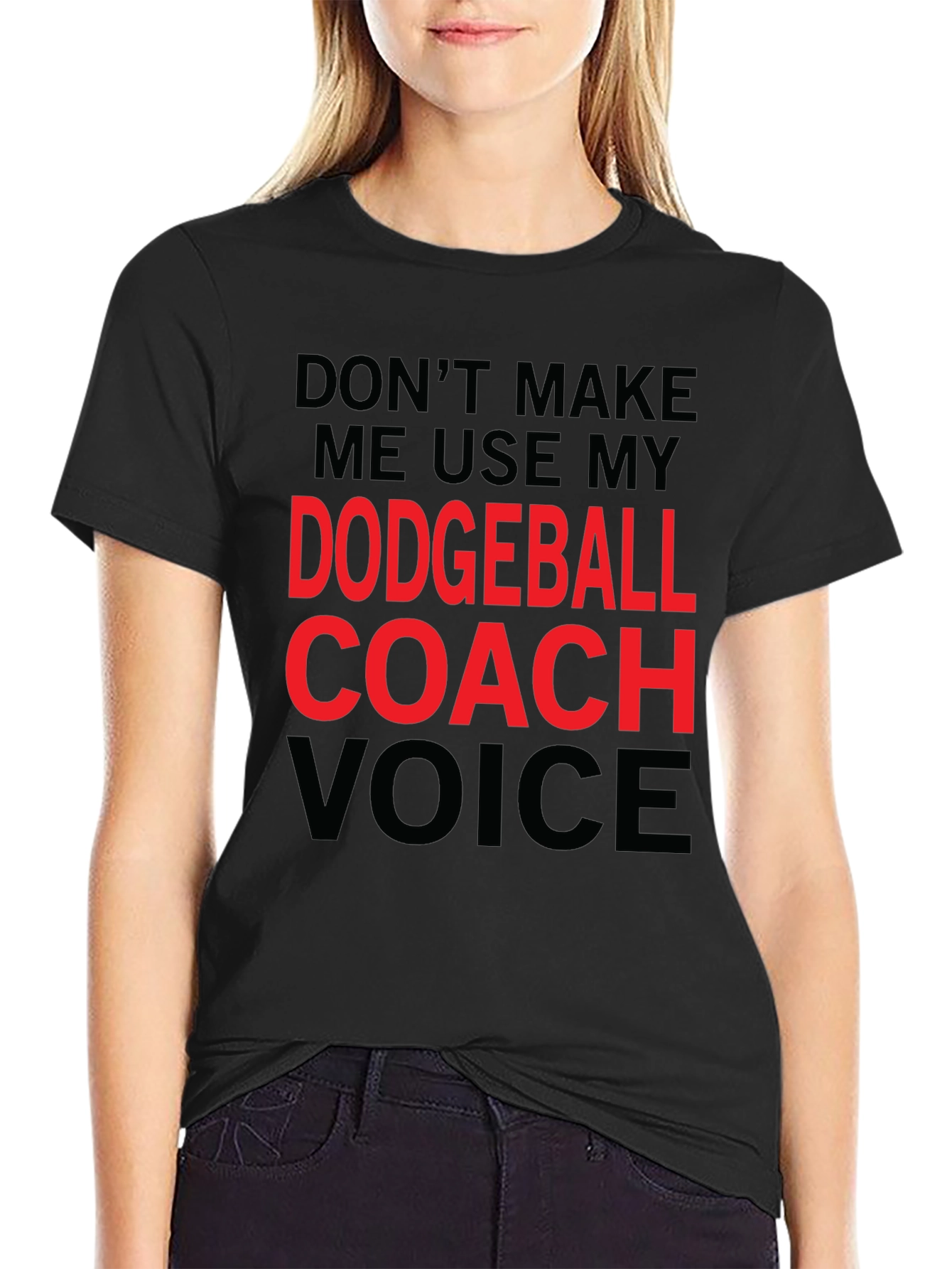 Black Dodgeball Coach Voice Graphic T-Shirt view 2