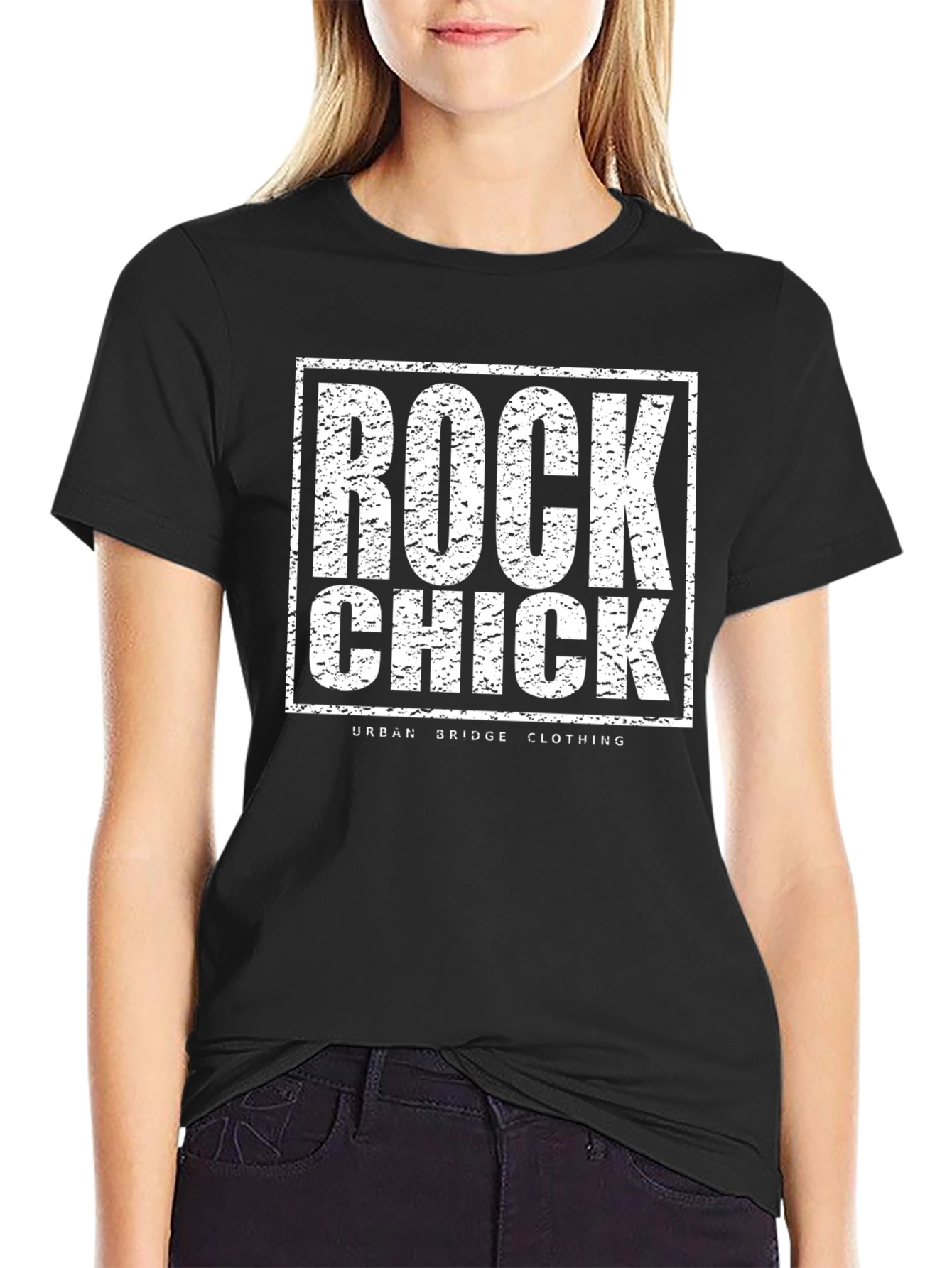Black Rock Chick Graphic Tee - Black Crew Neck view 2