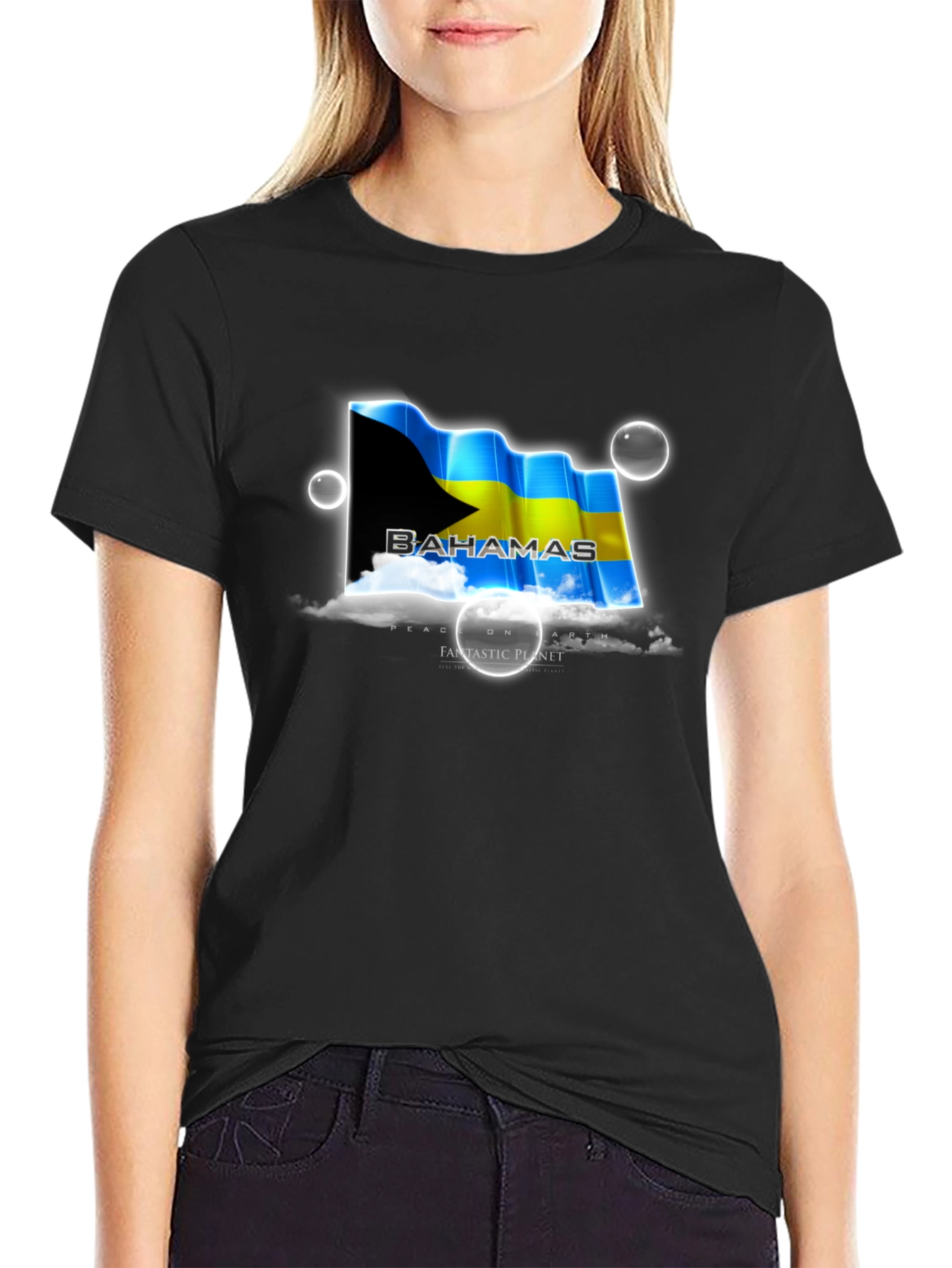 Black Bahamas Flag T-Shirt - Island Pride view 2