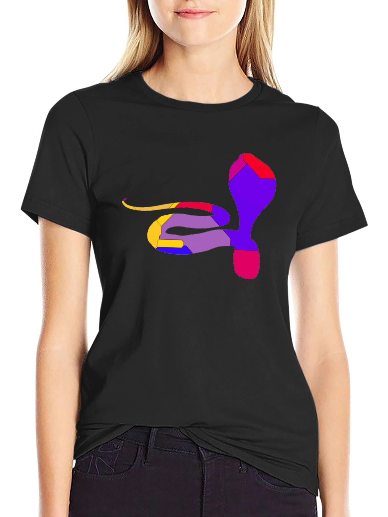 Abstract Cobra Graphic Tee - Men's Black T-Shirt - 2