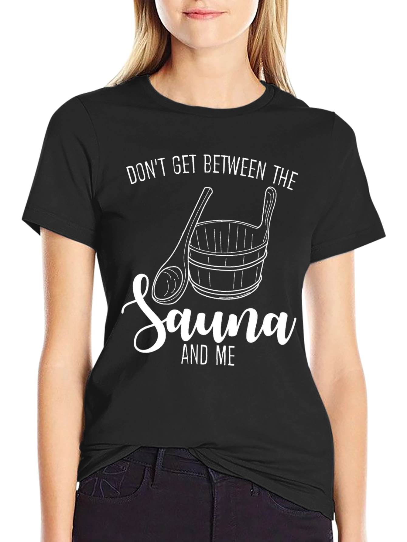 Black Sauna Lover's Black Graphic T-Shirt view 2