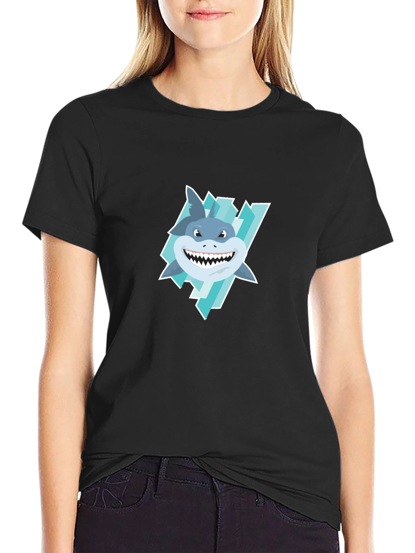 Black Shark Graphic Tee - Men's Black T-Shirt view 2