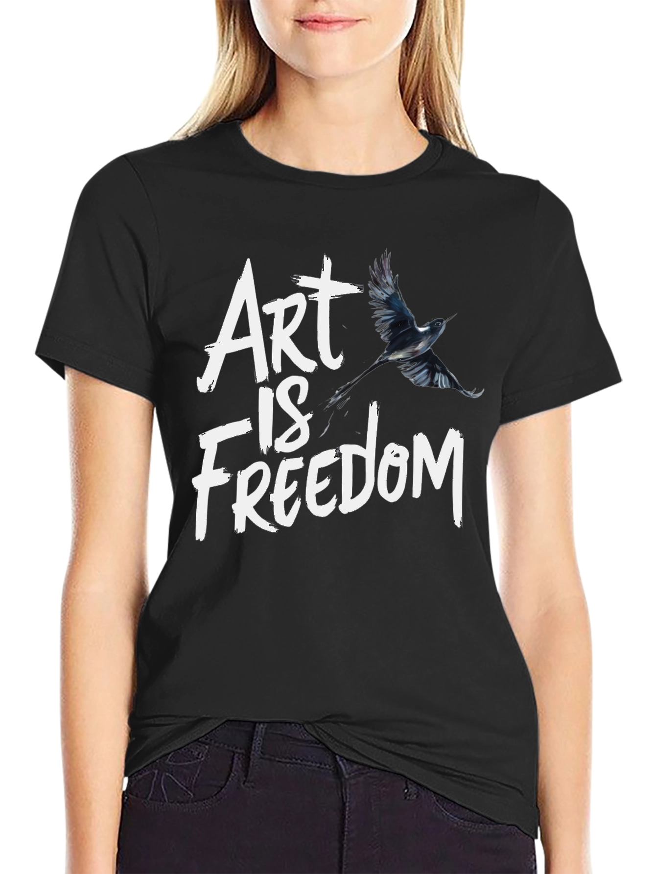 Art Is Freedom Graphic Tee - Black T-Shirt - 2