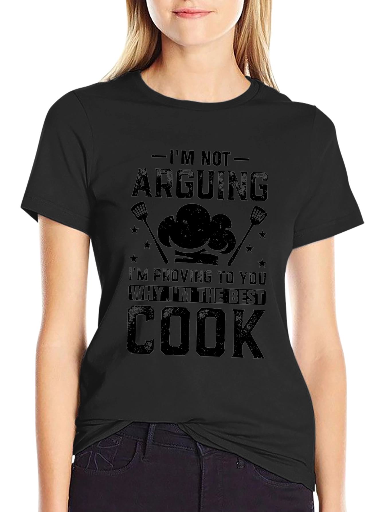 Black I'm Not Arguing, I'm Proving I'm the Best Cook T-Shirt view 2