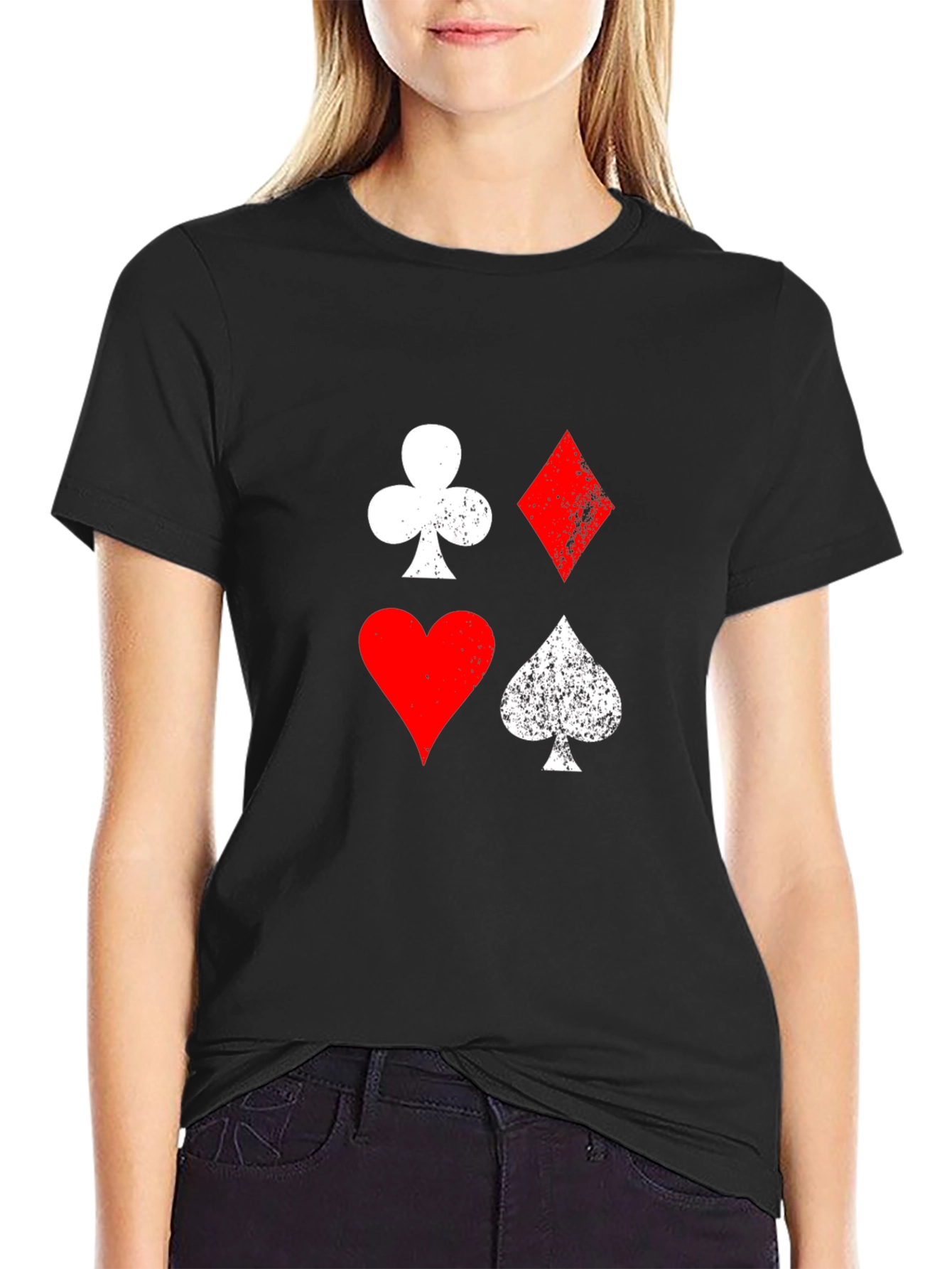 Black Playing Card Suit Graphic Tee view 2